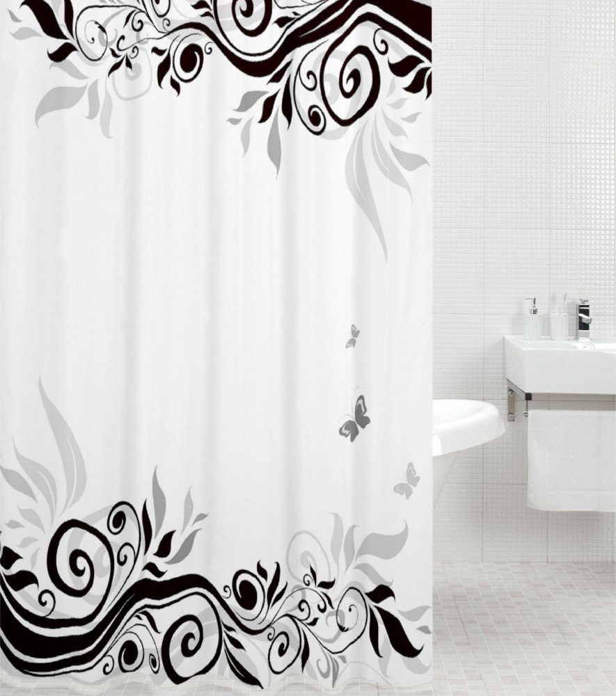 Sanilo Duschvorhang Black Flower 180 x günstig online kaufen