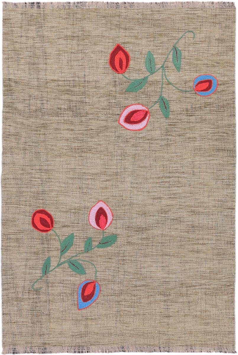 Orientteppich Kelim Afghan Flower 163x241 Handgewebter Orientteppich, Nain Trading, rechteckig, Höhe: 3 mm | Kurzflor-Teppiche