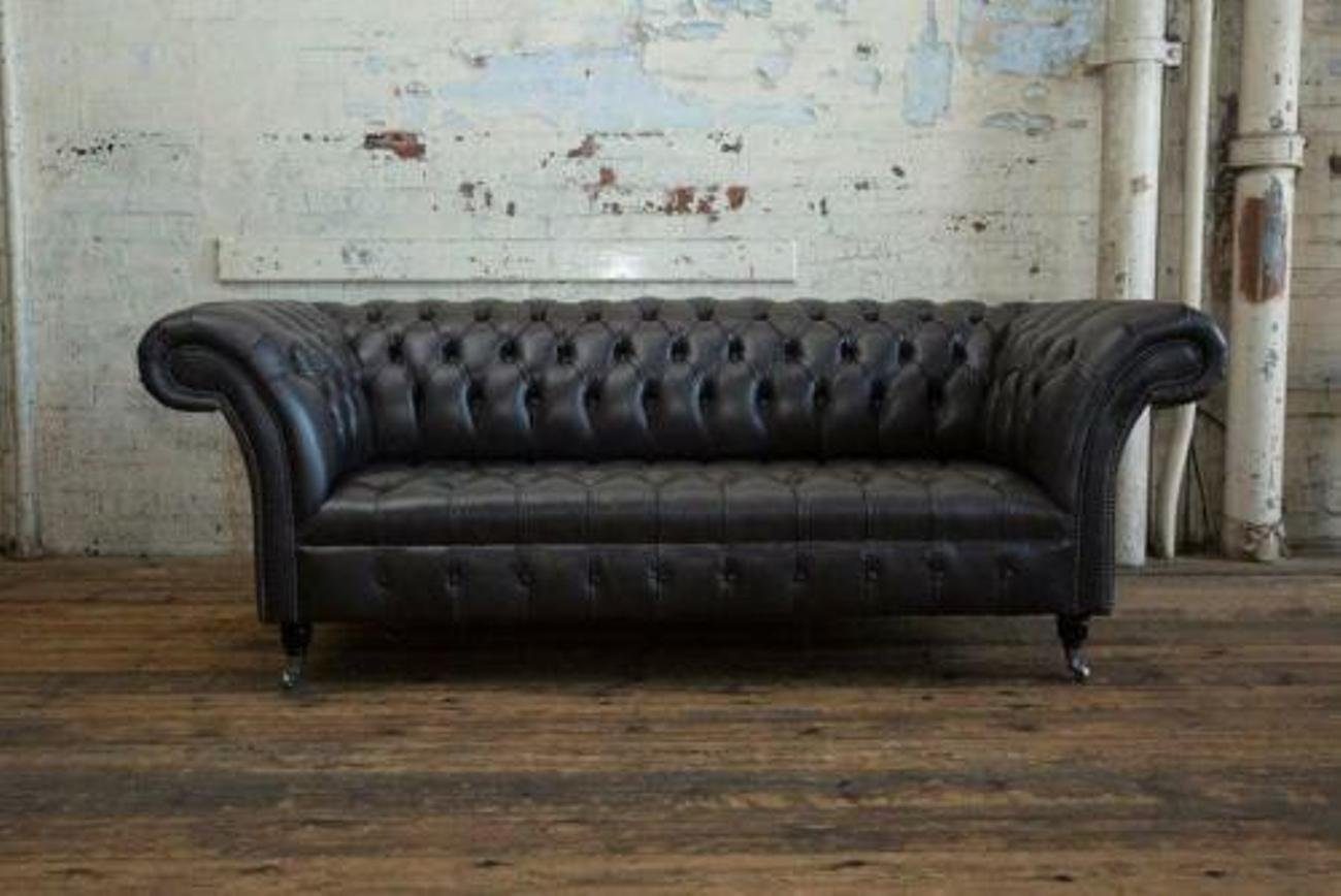 Sofa Leder Chesterfield 3 Luxus Couch 3-Sitzer Sofas JVmoebel Sitzer Polster Design