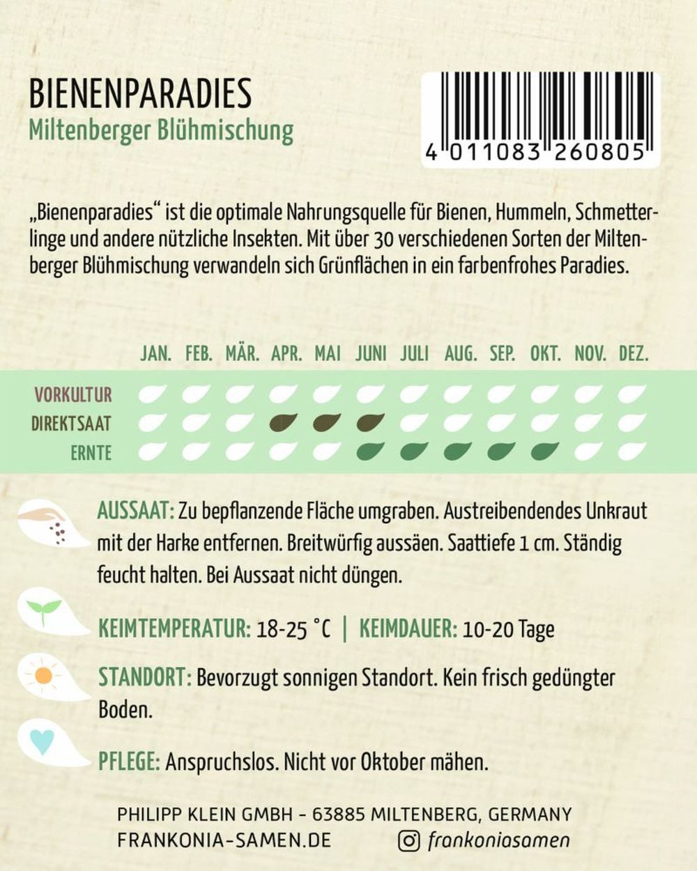 FRANKONIA Blumensamen Bienenparadies, Miltenberger Blühmischung - Blumenmischung Saatgut – Bild 2 von 2
