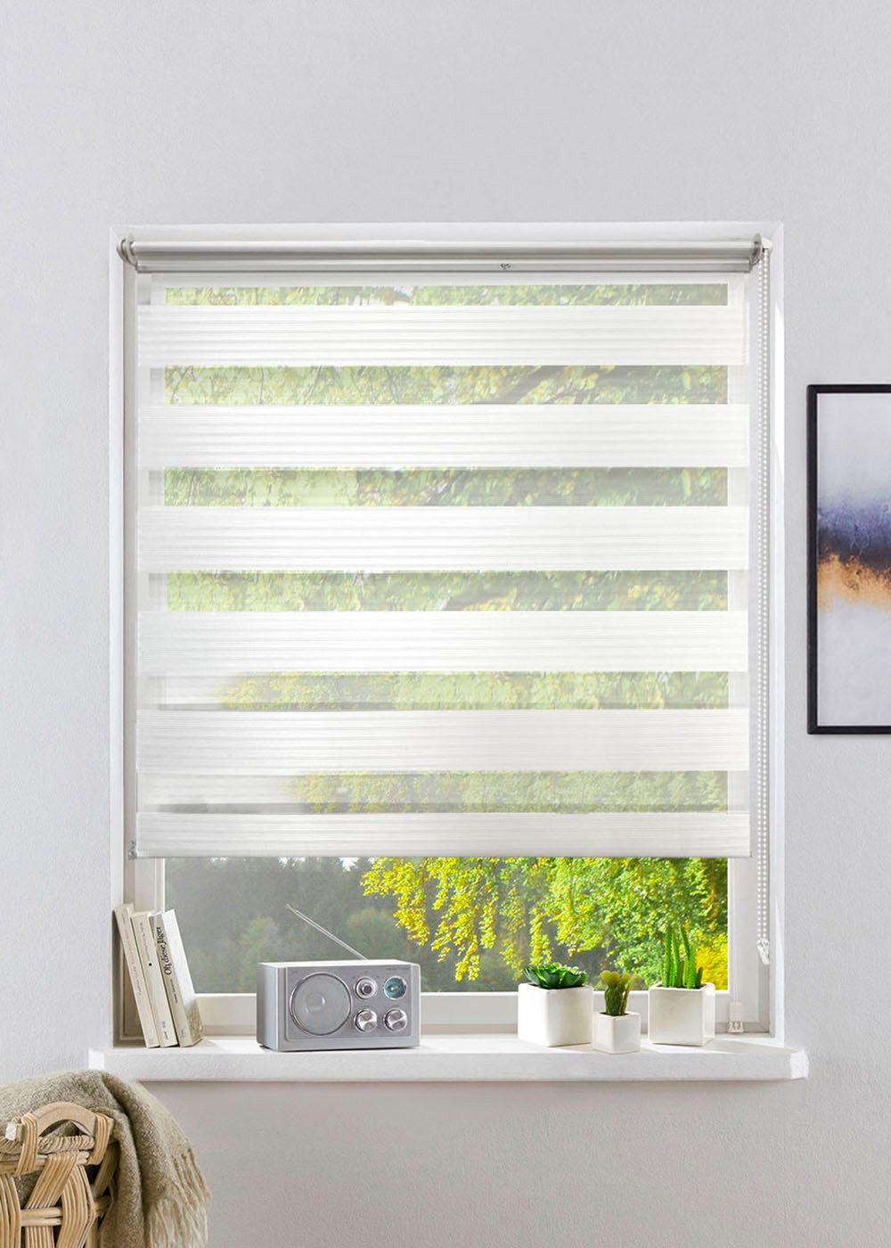 Doppelrollo MILO, OTTO home, Lichtschutz, ohne Bohren, freihängend, Klemmfix, Rollo in moderner Streifenoptik, für Fenster & Tür, NEUHEIT!