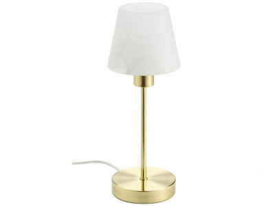 Tischlampe BASIA Messing Glas Metall 60cm hoch Nachttischlampe Jugendstil 