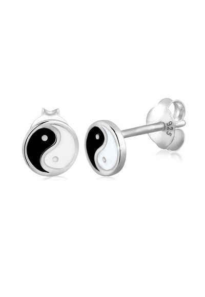 Elli Paar Ohrstecker Yin Yang 925 Sterling Silber, Yin und Yang