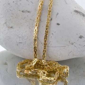 HOPLO Goldkette Goldkette Königskette Länge 19cm - Breite 3,0mm - 750-18 Karat Gold, Made in Germany