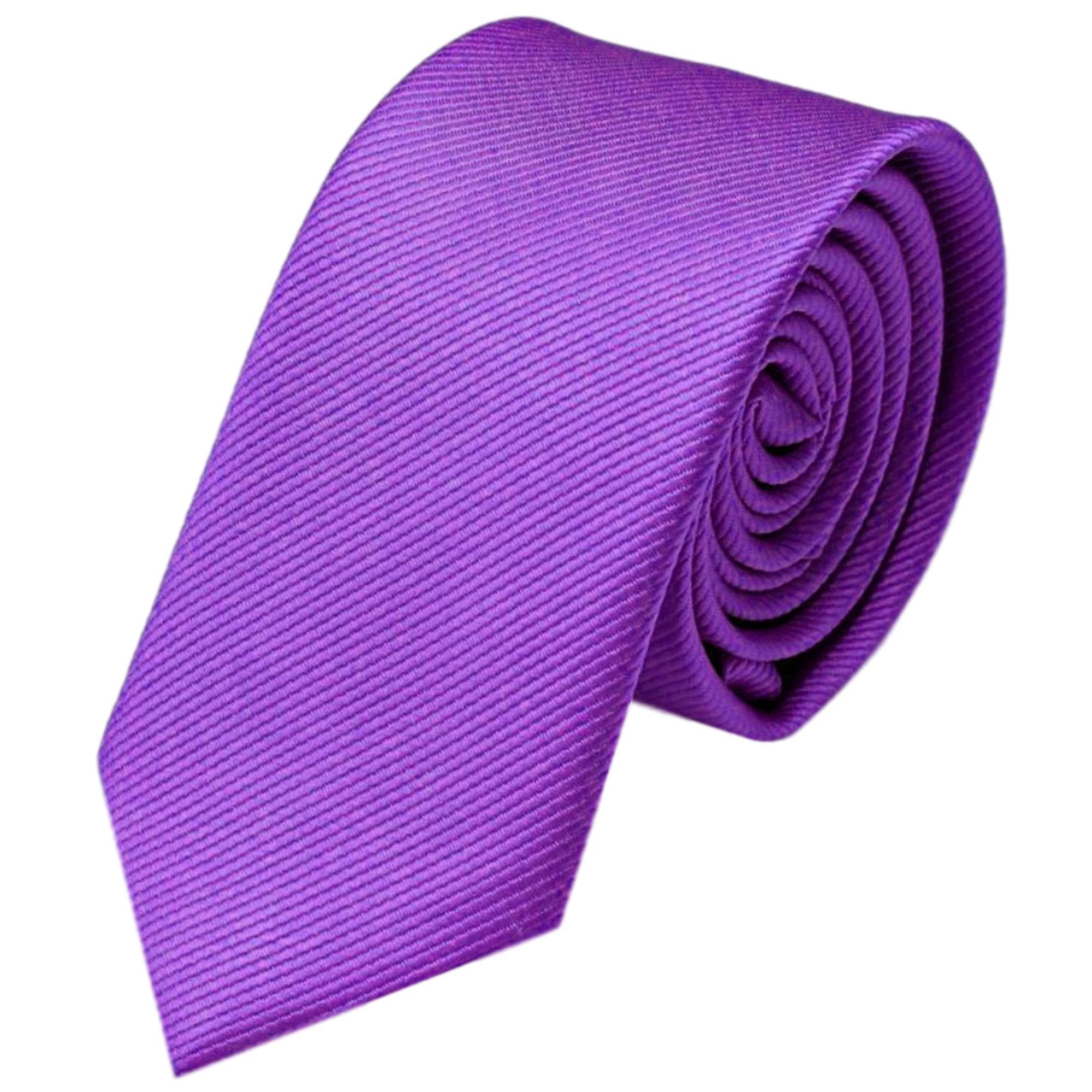 GASSANI Krawatte Schmale Dose Rippen Herren-Krawatte Blau-Lila Lavendel Streifen, Feine 2-St., Männer-Schlips Männer (set, Uni In Geschenkverpackung) Blech-Spardose, mit Slim-Fit Mauve Geschenk-Box Gestreifte Flieder-Violett Seide-Touch Business-Krawatte, Rips