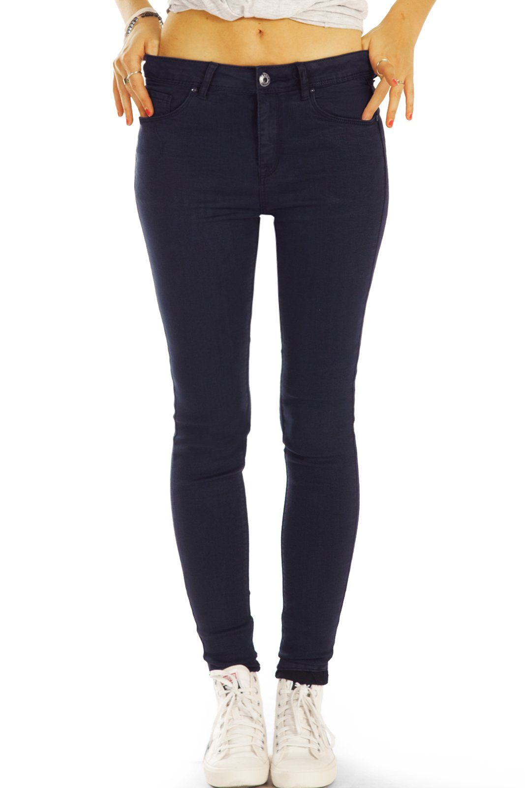 be styled Röhrenjeans Medium Waist Röhrenjeans Skinny Fit Stretch Hose eng - Damen - 25i 5-Pocket-Style, mit Stretch-Anteil