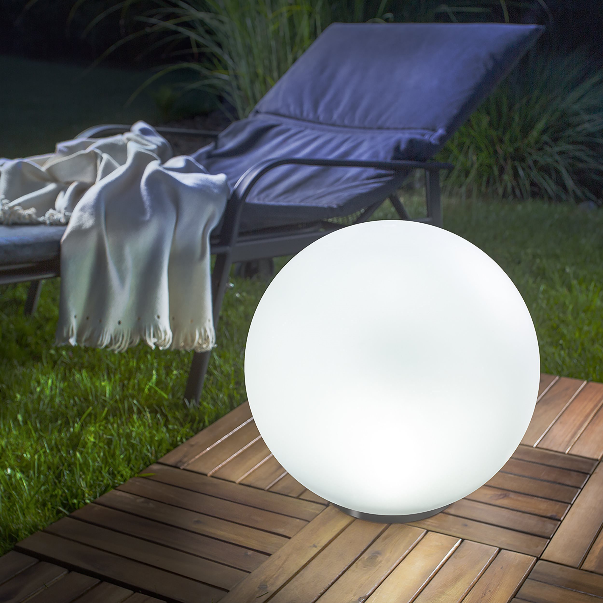 esotec LED Gartenleuchte LED Solarkugel ⌀=40cm, multicolor 7 Farben 6500K, outdoor, 102611, LED fest integriert