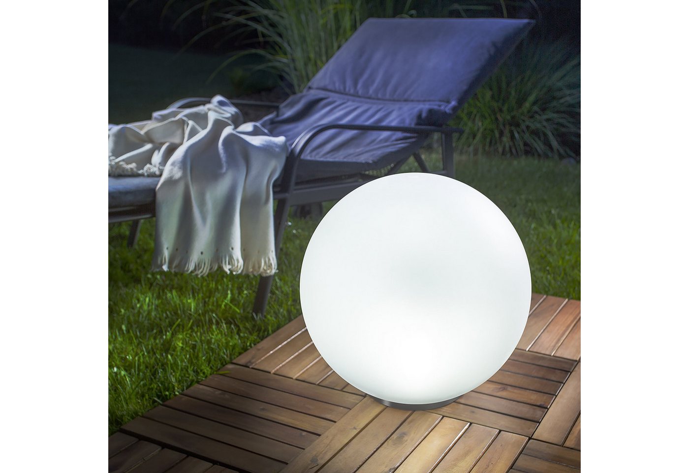 esotec LED Kugelleuchte LED Solarkugel ⌀=40cm, multicolor 7 Farben 6500K, outdoor, 102611, LED fest integriert