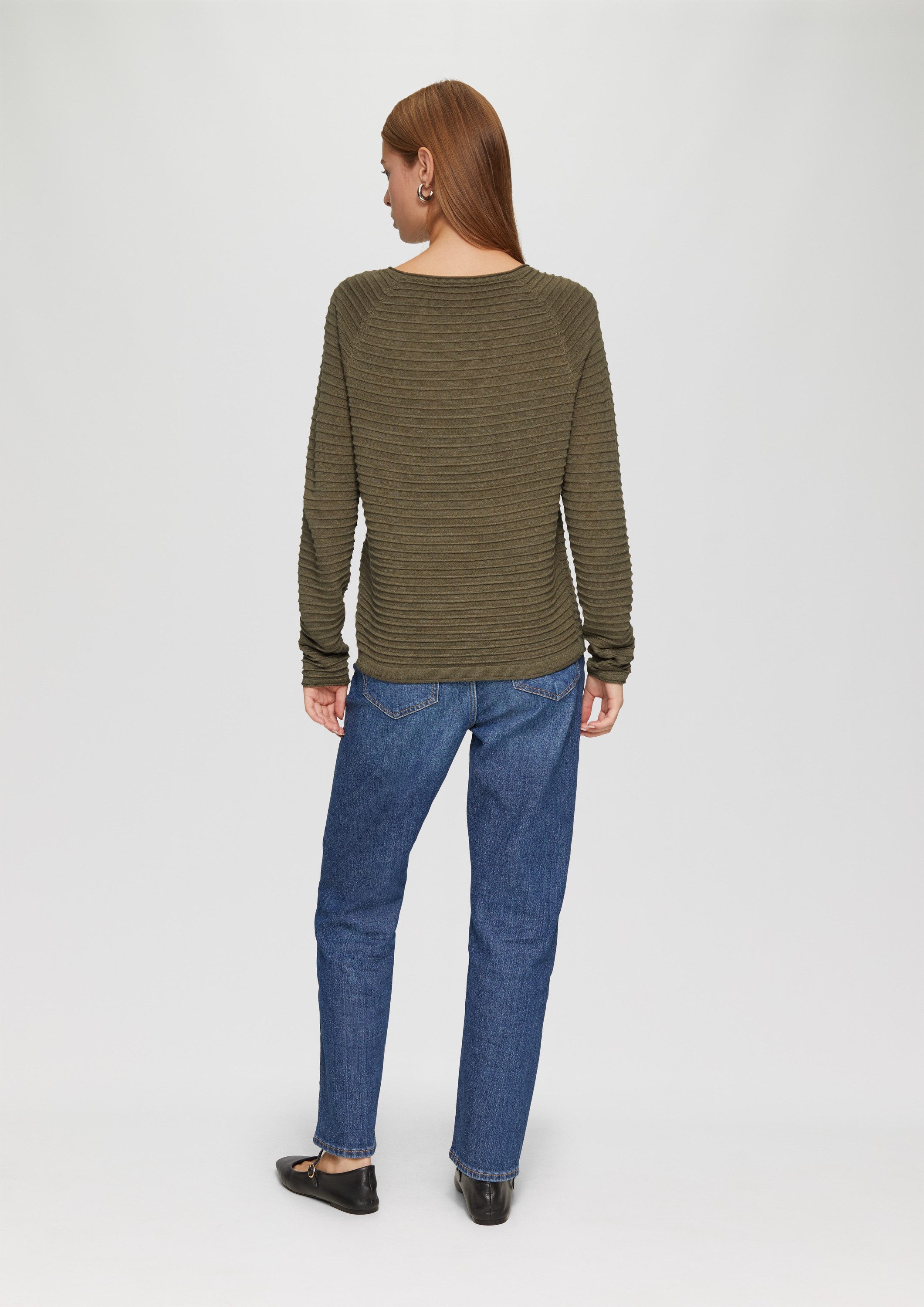 QS Longpullover Strickpullover Pullover aus Viskosemix