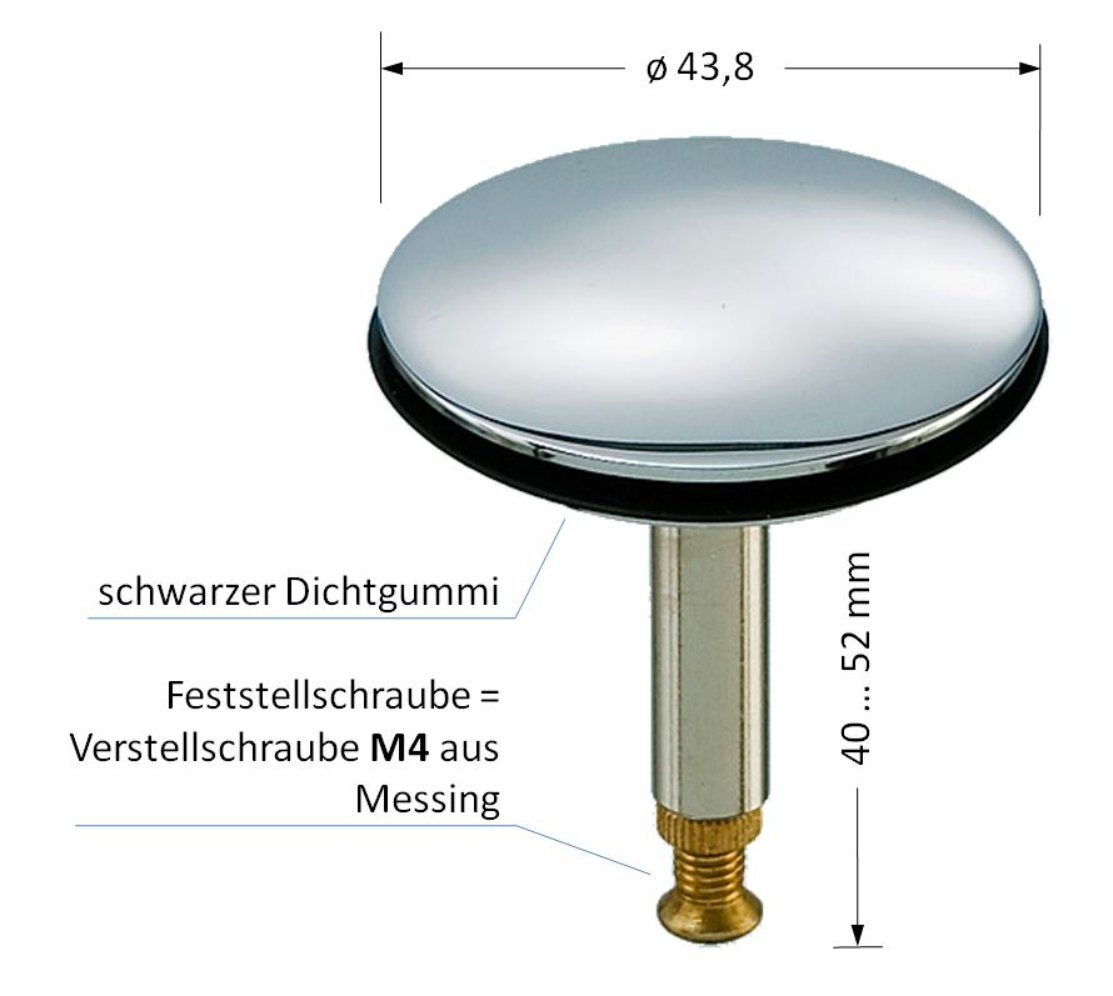 Thumbnail - keenberk Ablaufventil Ventilstopfen 43,8 mm Messing hartverchromt Verschlussstopfen