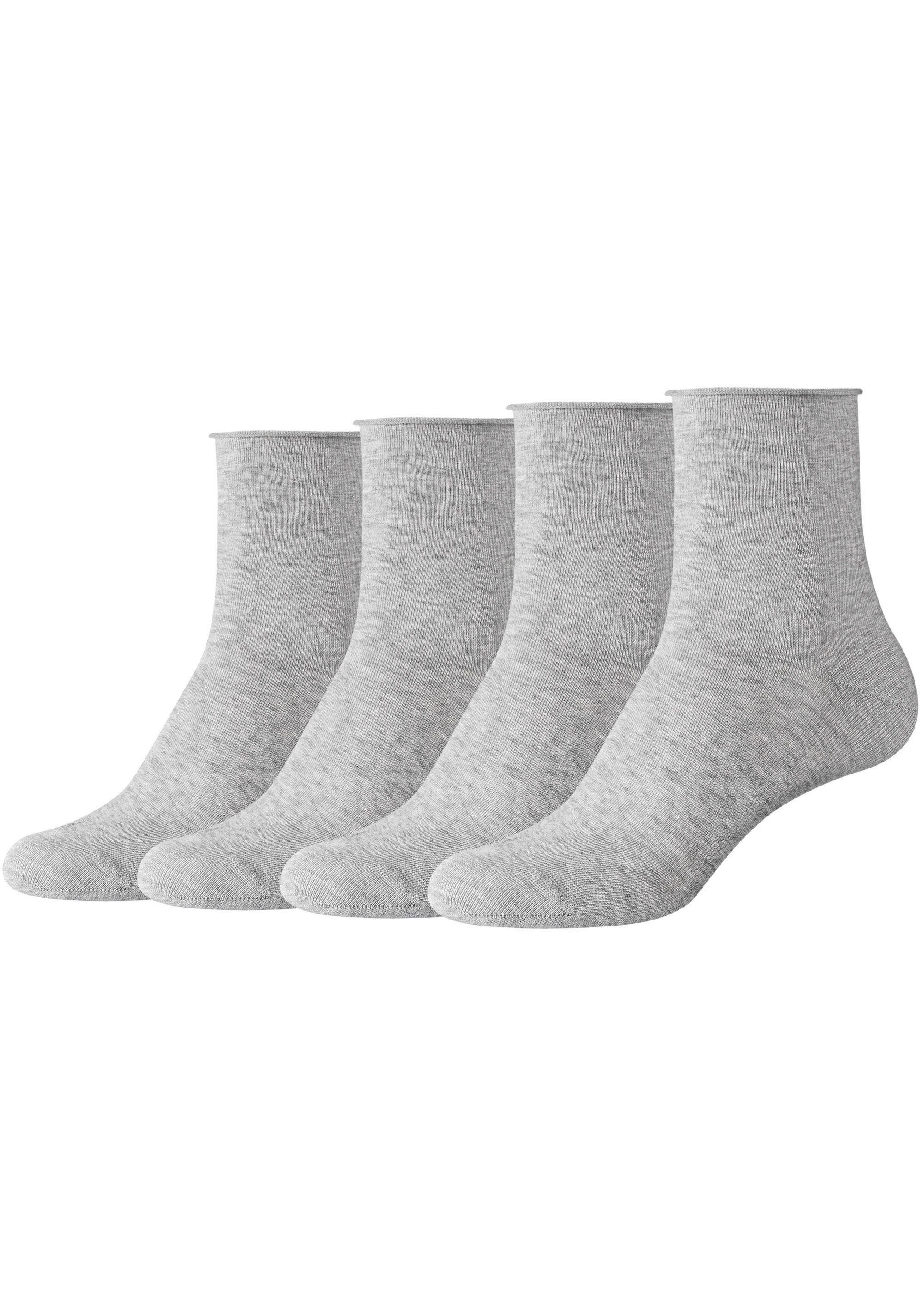 hellgrau Rollrand Mit (Packung, Camano 4-Paar) Socken