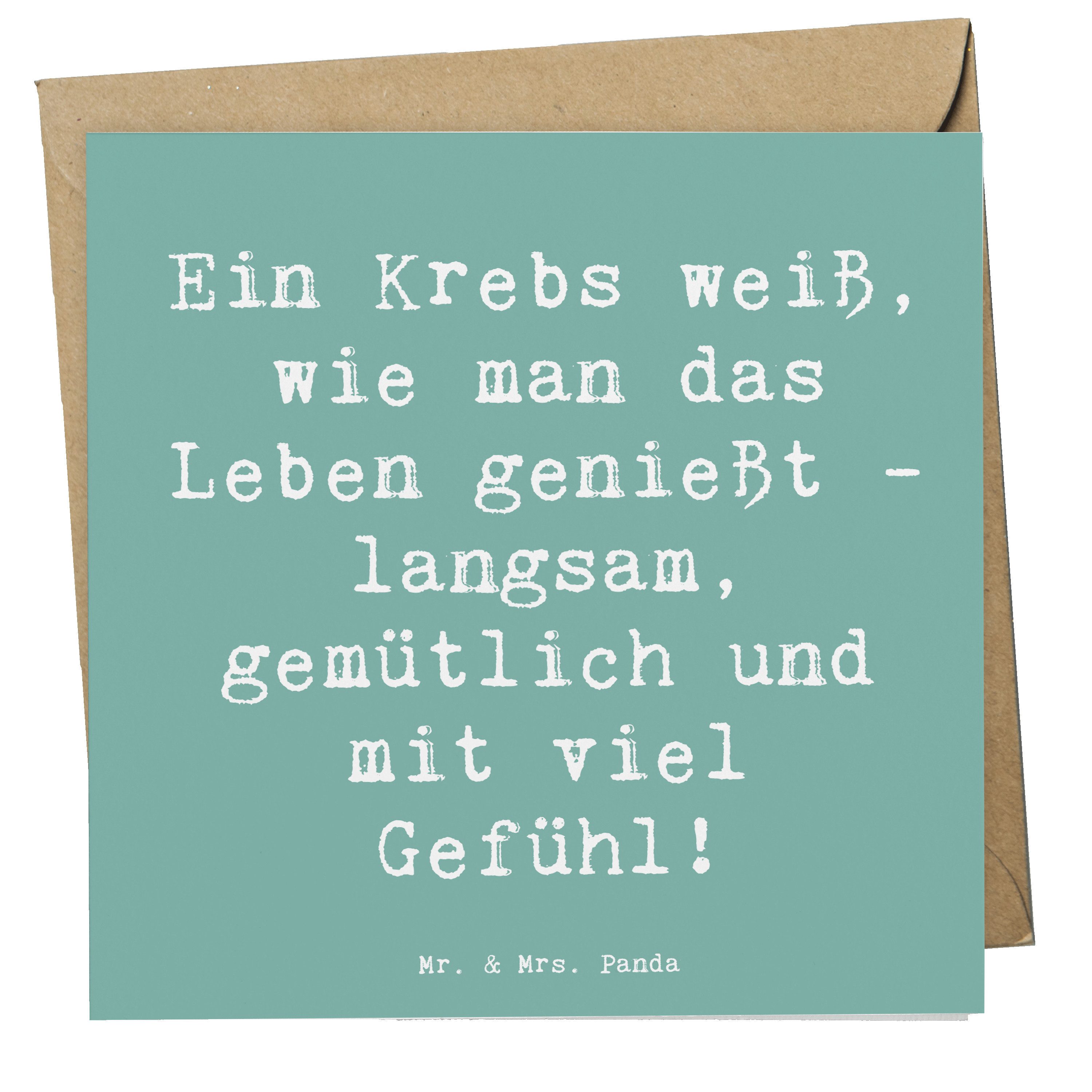 Grußkarte Krebs Genießer - Meeresbrise - Geschenk, Empathie, einfühlsam, Hochwe