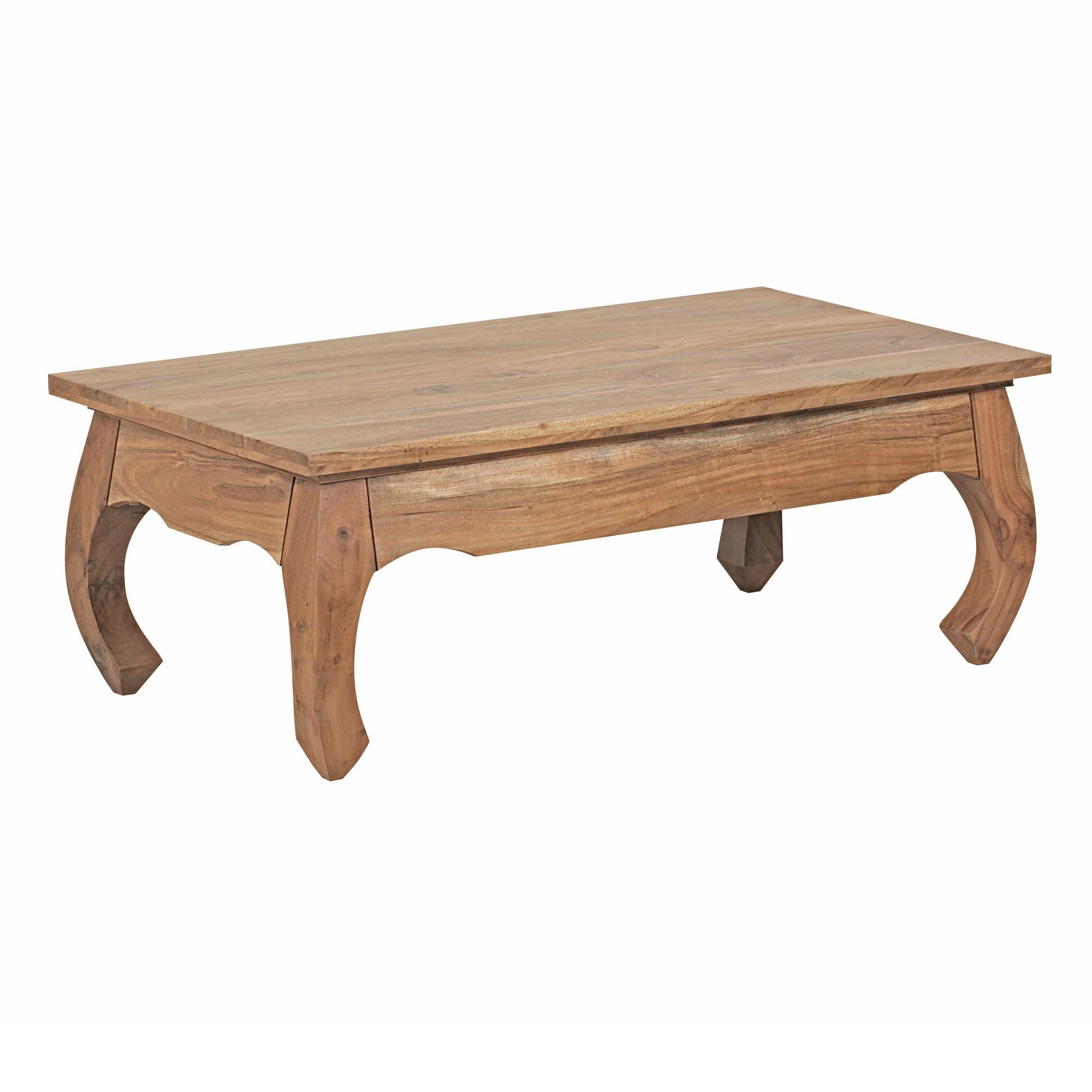 Wohnling Couchtisch WL1.447 Akazie 110 x 60 cm Massivholz Wohnzimmertisch Sofatisch (Akazie Massivholz, 110x60x40 cm Rechteckig Opium), Großer Wohnzimmertisch, Sofatisch Kaffeetisch