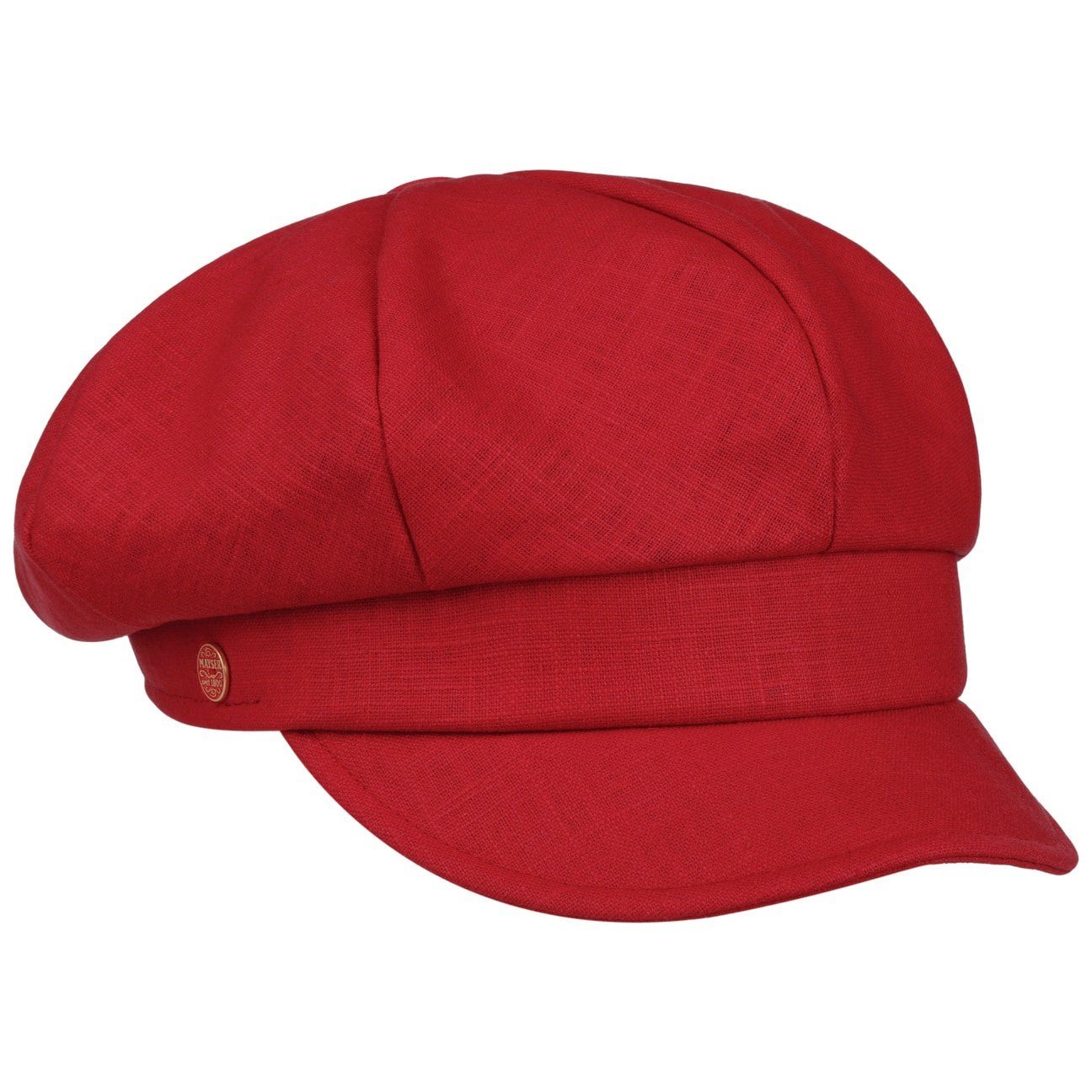 Mayser Ballonmütze (1-St) Newsboy Cap mit Schirm, Made in the EU rot