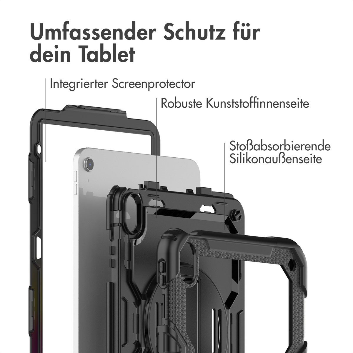 Accezz Tablet-Hülle Accezz Robustes Back Cover mit Schultergurt Apple iPad 11 (2025) 11 Zo