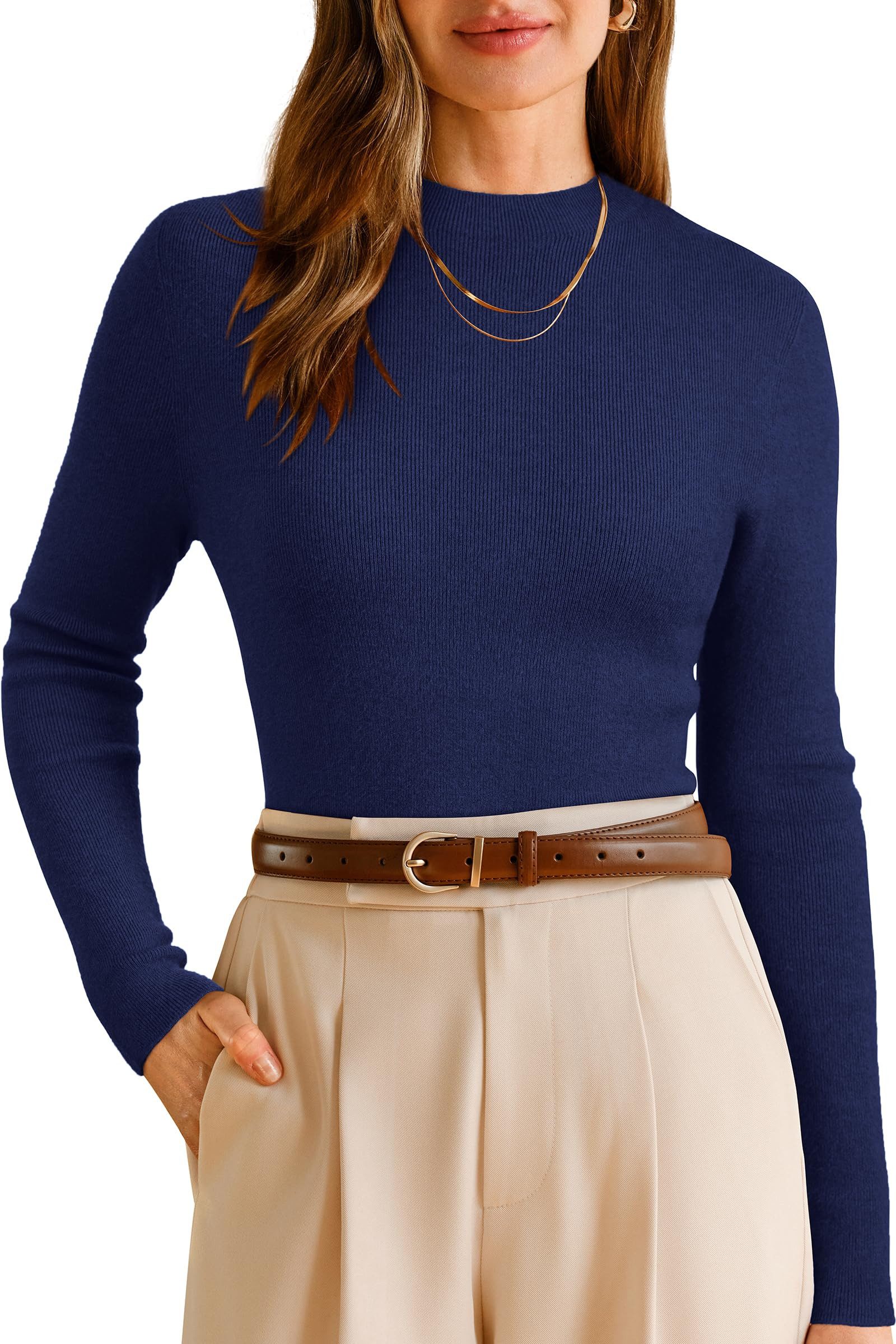 Arach&Cloz Wollpullover Damen Pullover Wolle Blended Seamless Tops Rollkrag günstig online kaufen