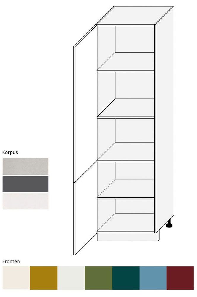 Feldmann-Wohnen Hochschrank Rimini (2 Türen, 4 Böden, 1-St., moderne Optik, MDF Kasetten-Fronten, Soft-Close) 60x59x207cm Farbe wählbar
