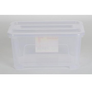 BURI Aufbewahrungsbox 2 x TEX Box Transparent Deckel Aufbewahrung Spielzeugkiste stapelbar