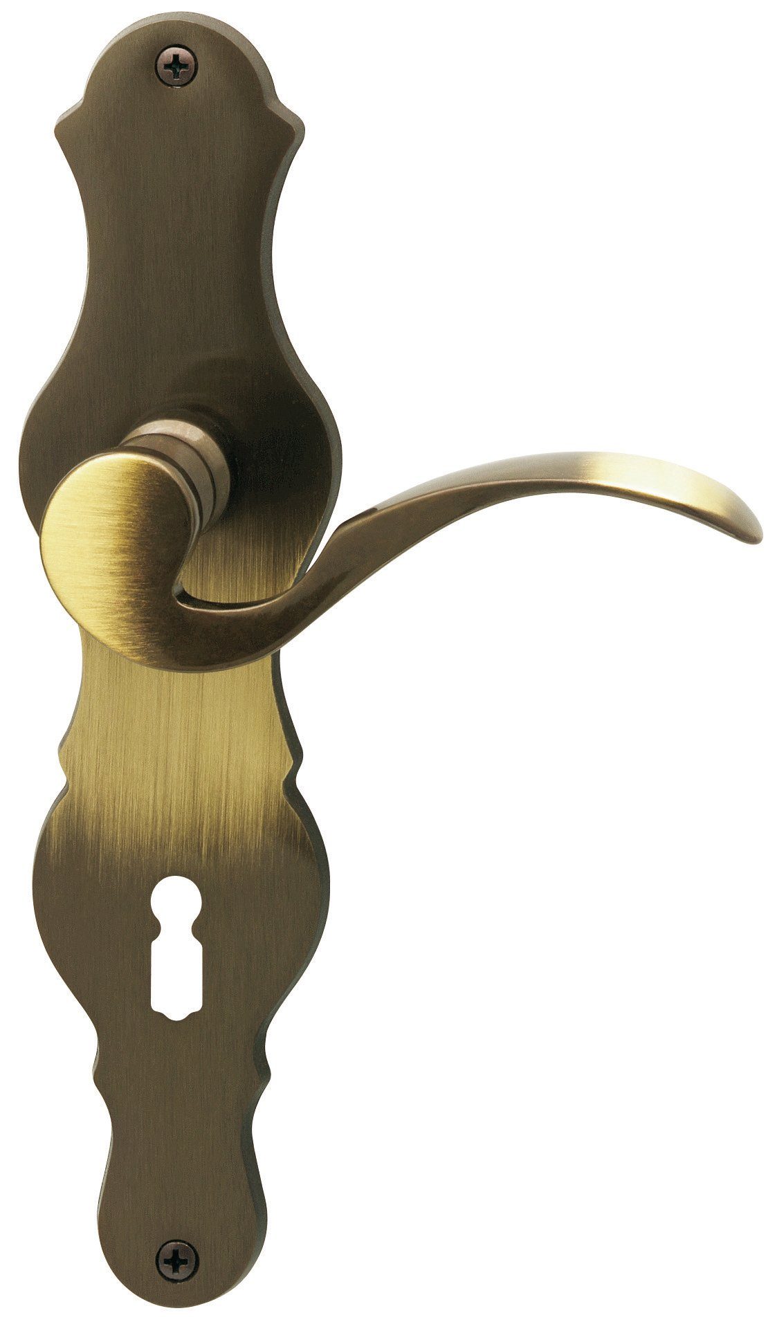 Alpertec Türbeschlag Langschildgarnitur L17/A10 Messing brüniert für Zimmertüren BB (1 St), Bronze Messing