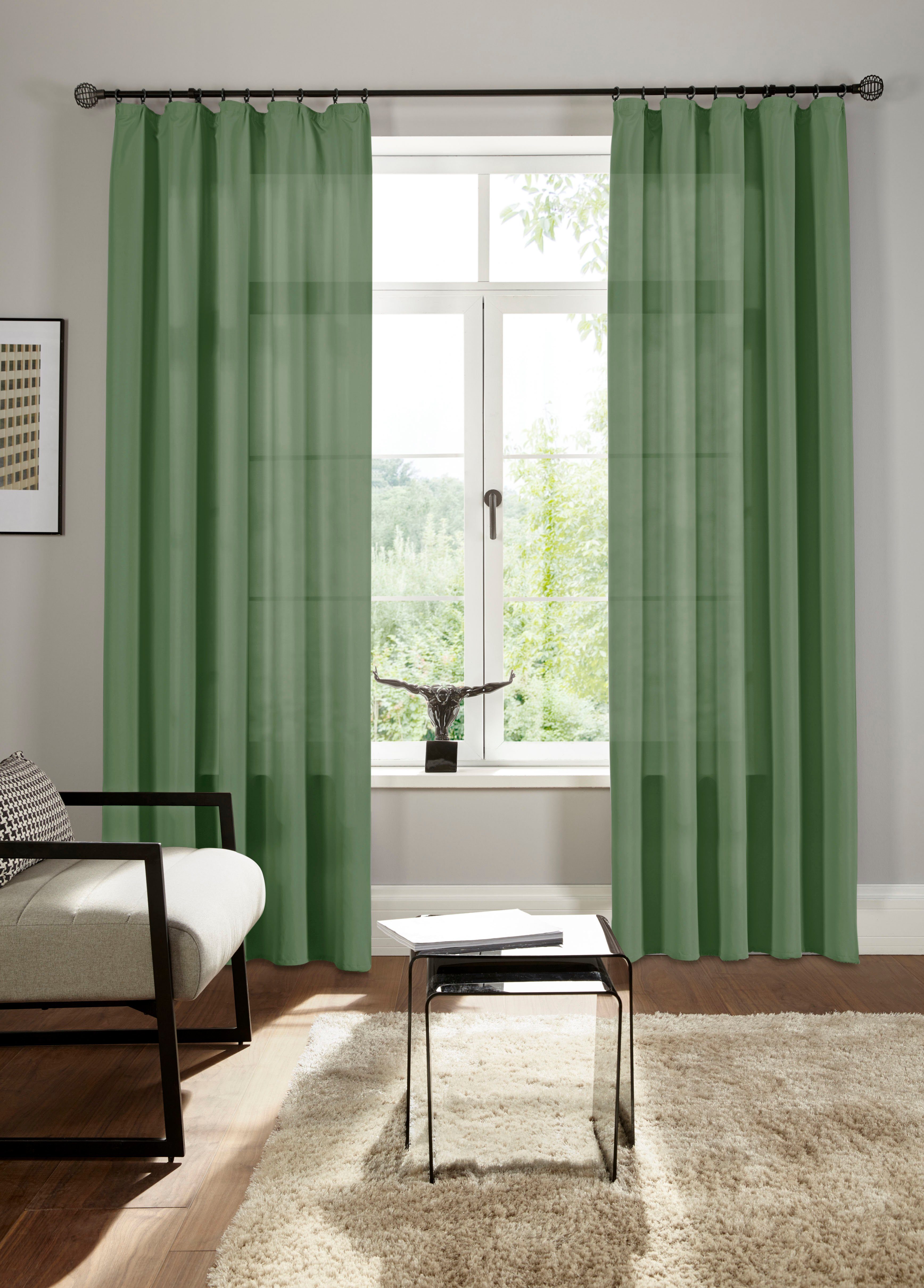 Bruno Banani Vorhang Lagan (2 St), Kräuselband, blickdicht, Polyester, 2-er günstig online kaufen