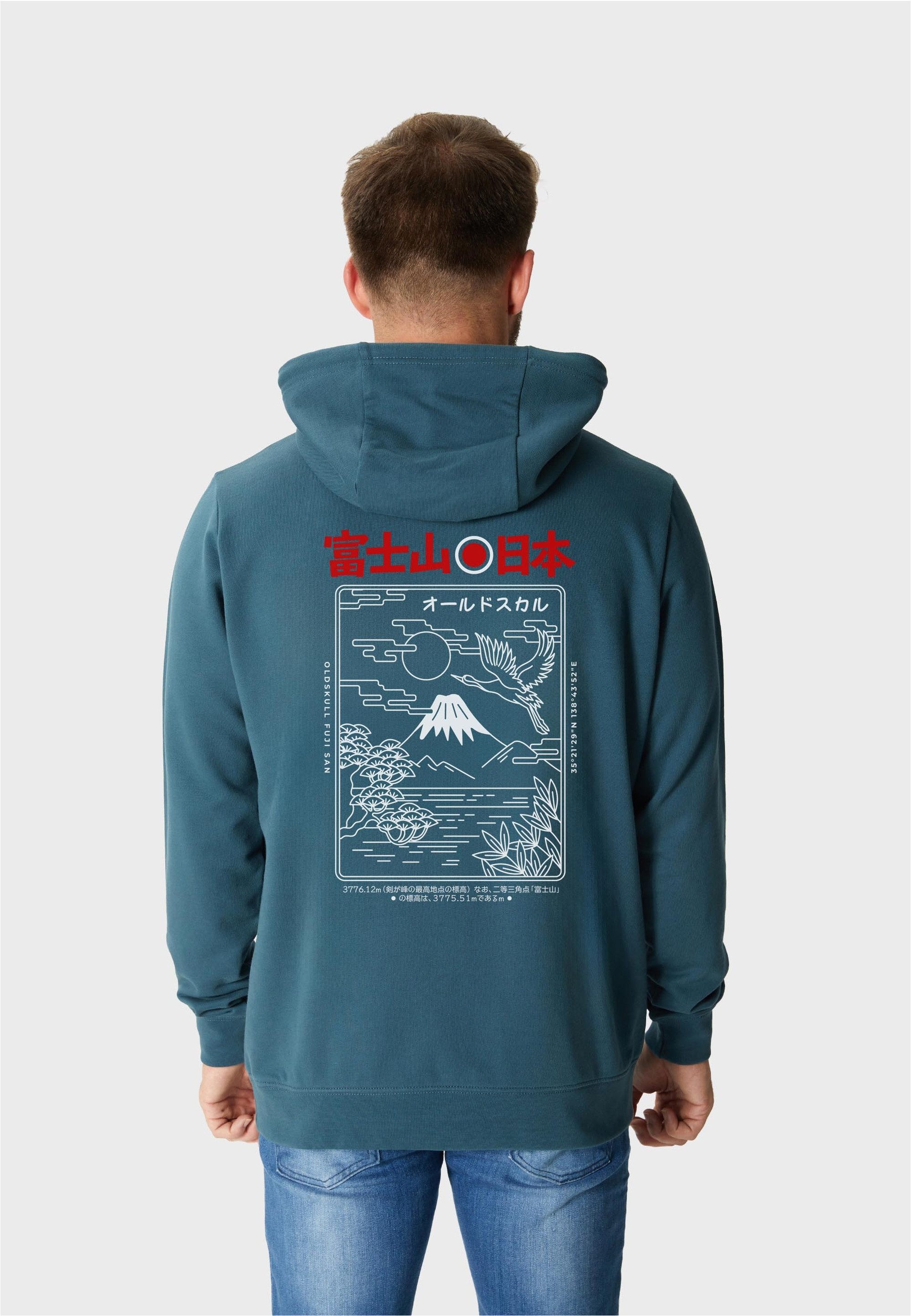 Oldskull Kapuzensweatshirt Asian Futeesan (1-tlg) mit angesagtem Mount Fuji-Print