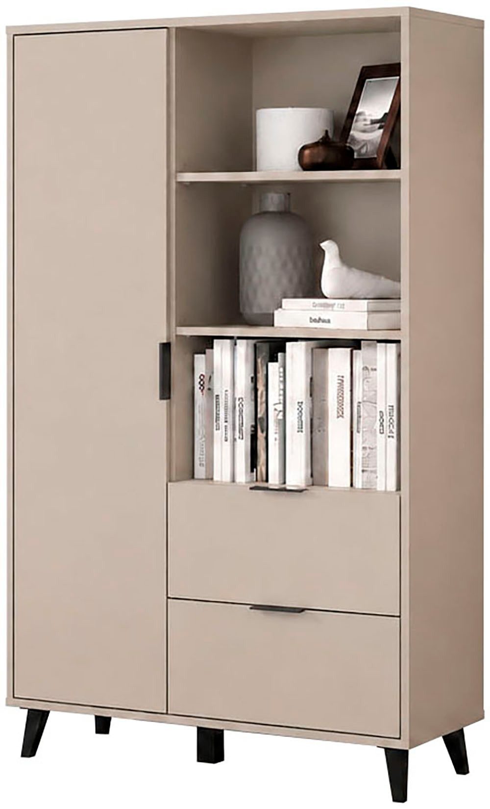OTTO home Highboard OSLO – Modernes Stauraummöbel mit Schubladen und Fächern (1 St), Verstellbare Böden, praktische Griffe und hohe Füße für mehr Komfort