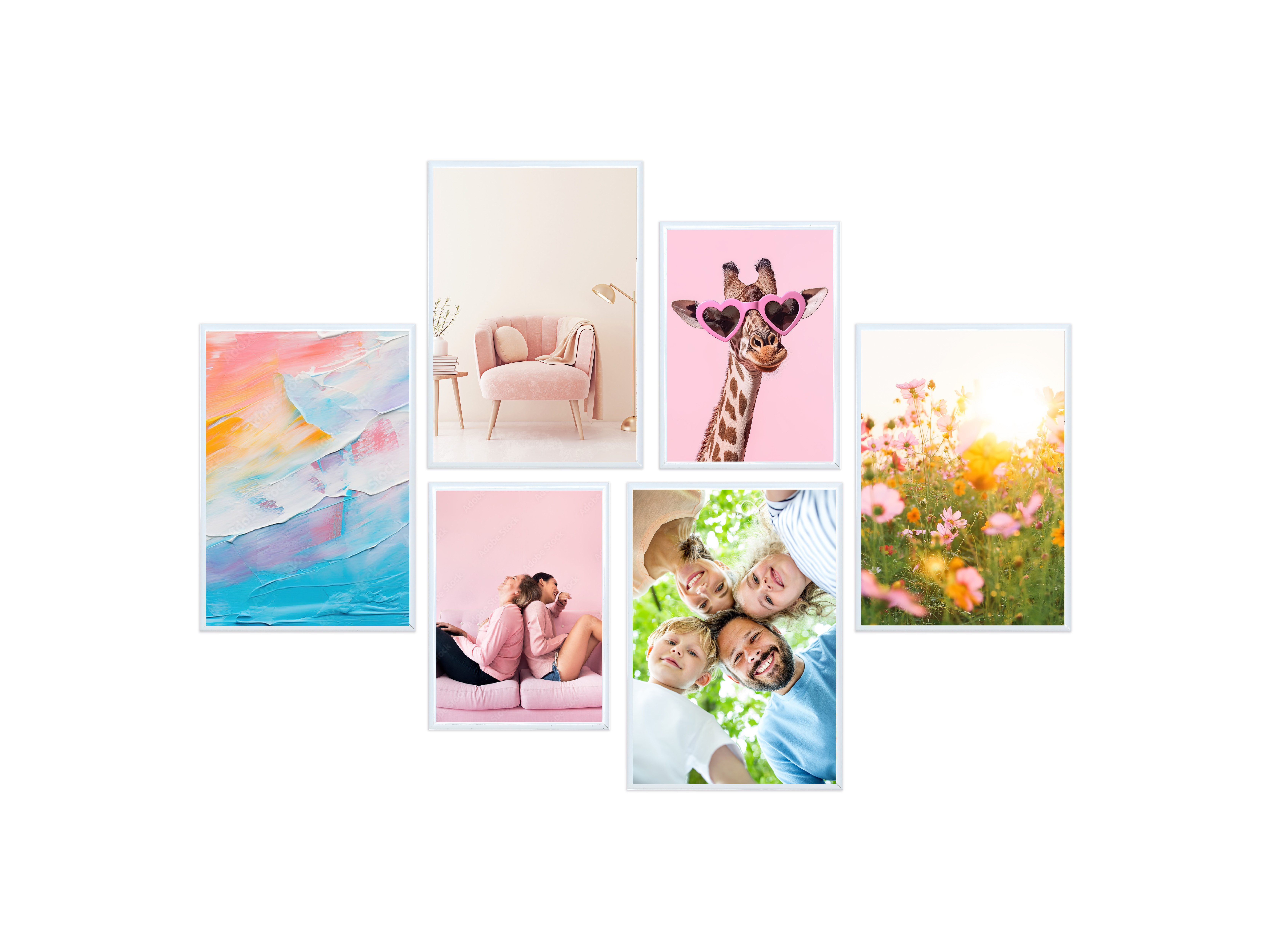 Wackadoo Living Bilderrahmen-Set Bilder Collage Set mit Glas für Einzelbild günstig online kaufen