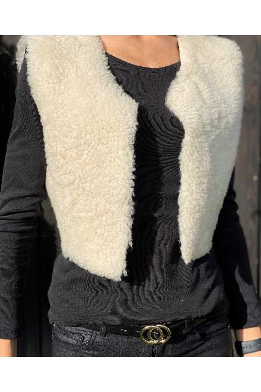von hohenstein Fellweste Fell-Weste Ellen Shearling Lammfell creme 40
