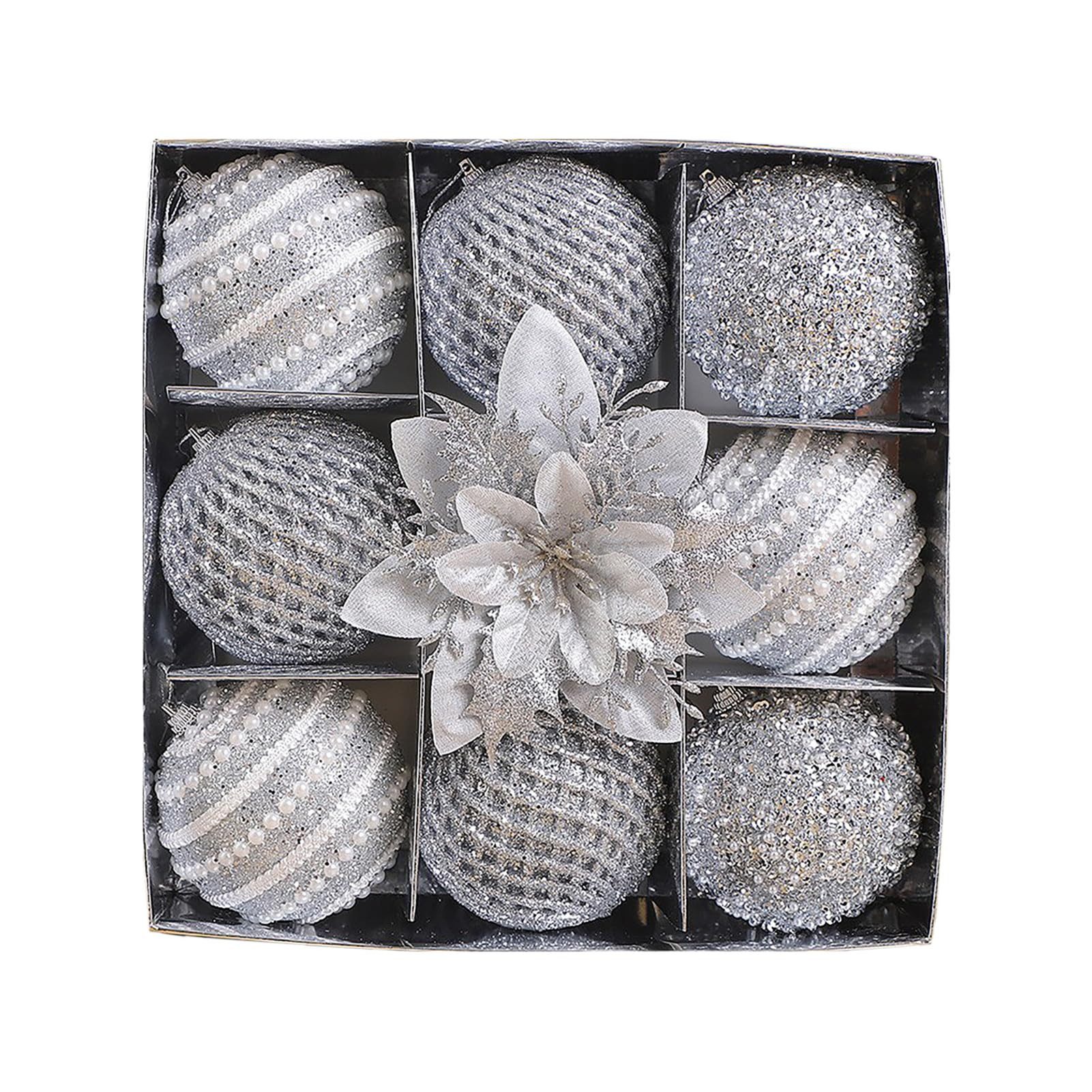 Bomiclss Weihnachtsbaumkugel Glitzernder bruchsicherer Weihnachtsbaumschmuck, 9 Stück, 8 cm, Weihnachtsdekoration für Baum, Party, Hochzeit und Feiertage