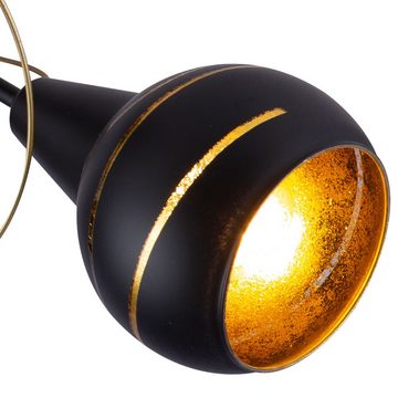 Globo Deckenstrahler, Leuchtmittel nicht inklusive, Design Decken Leuchte Glas Kugeln schwarz-gold Spot Rondell