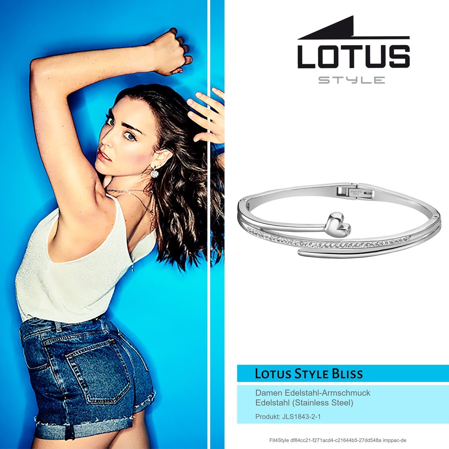 Lotus Style Armreif Lotus Style Armband Armreif silber, für Damen aus Edelstahl (Stainless Steel)
