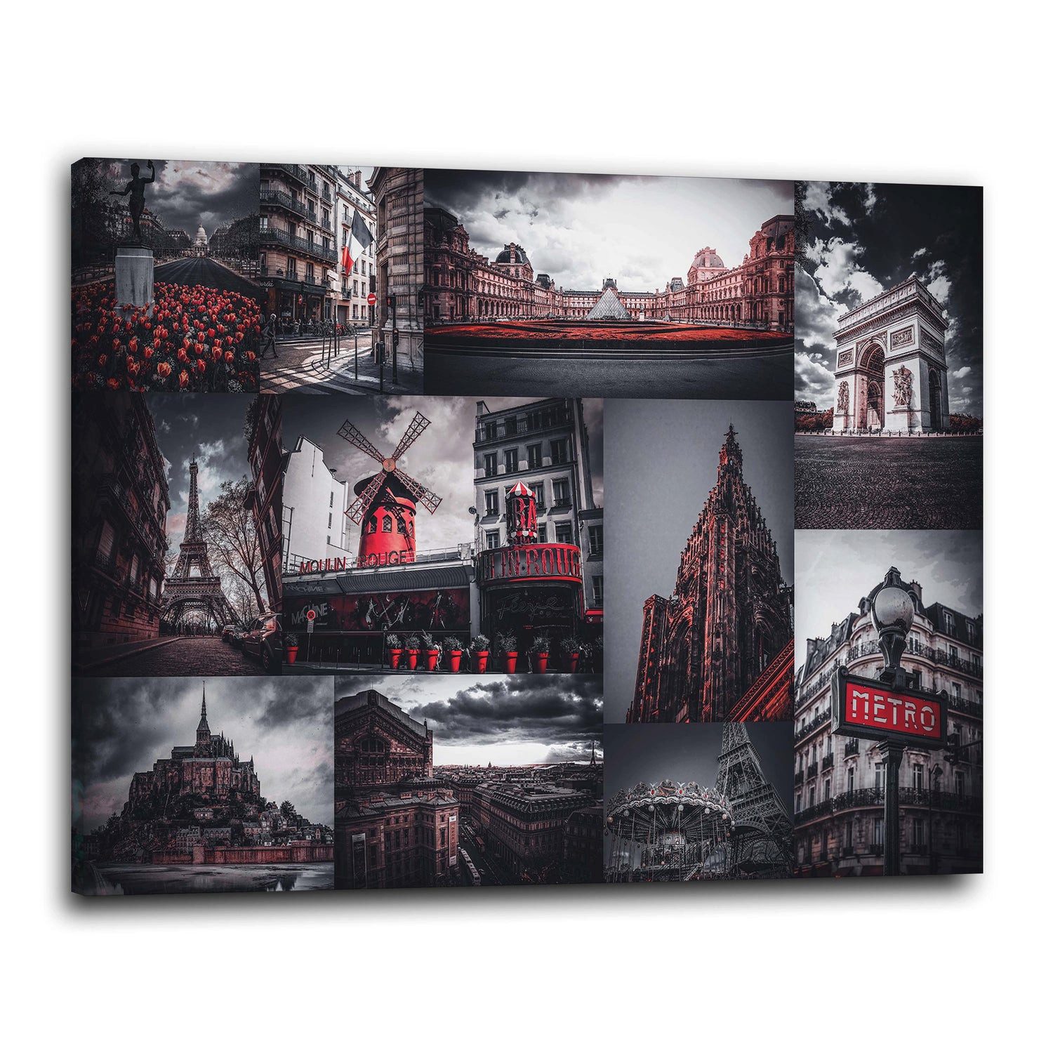 Artedinoi Leinwandbild Stadt Paris, Frankreich Wandbild Leinwandbild Deko Kunst XL