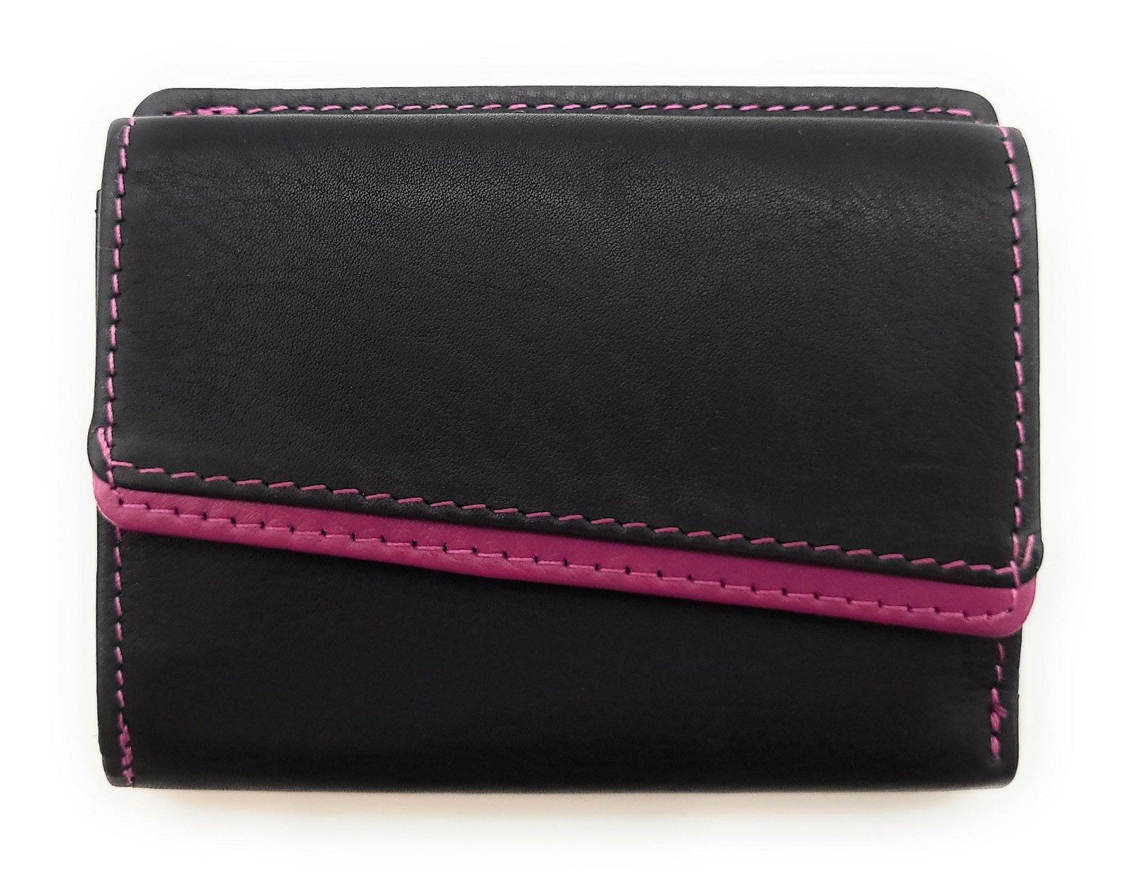 JOCKEY CLUB Mini Geldbörse kleine Börse, Rindleder bicolor mit Münzfach & Kartenfächern