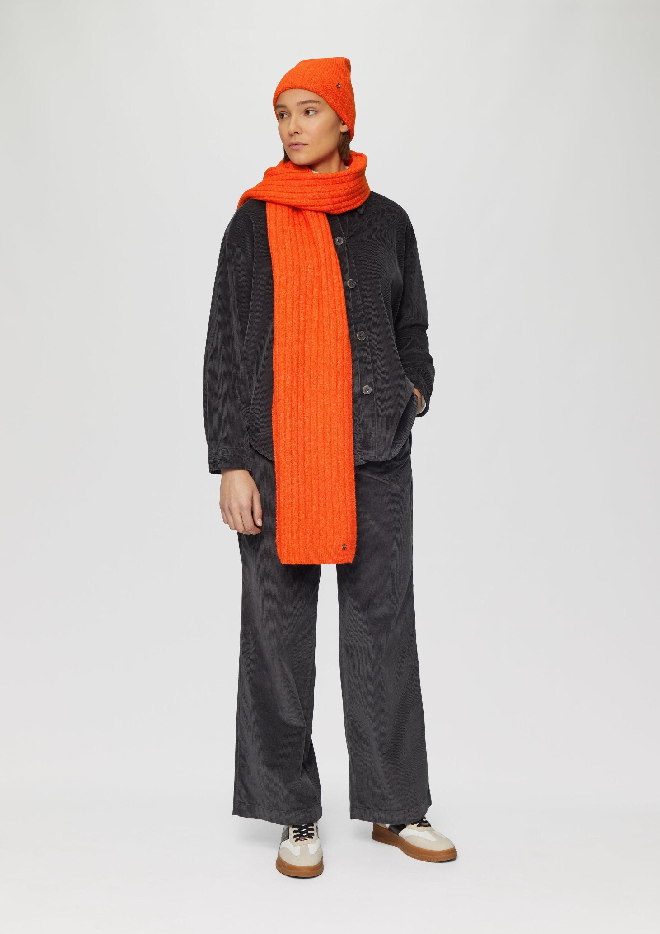 s.Oliver Strickmütze Mütze Strickbeanie aus Wollmix mit Logo-Detail günstig online kaufen