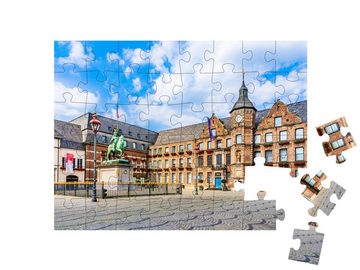 puzzleYOU Puzzle Rathaus, Reiterbild von Jan Wellem, Düsseldorf, 48 Puzzleteile, puzzleYOU-Kollektionen Düsseldorf, Deutsche Großstädte