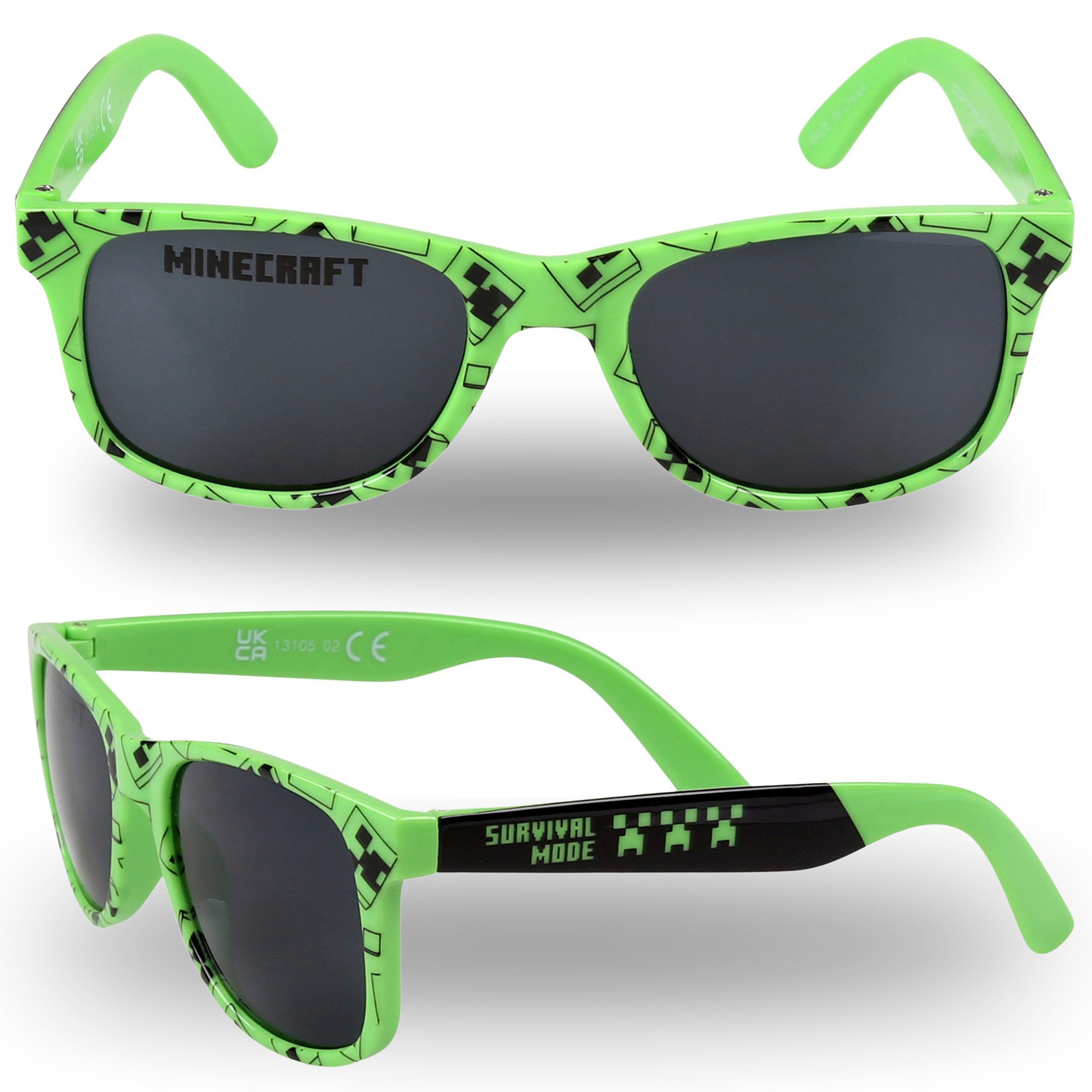 Sarcia.eu Sonnenbrille Minecraft Jungen-Sonnenbrille, grün M-L