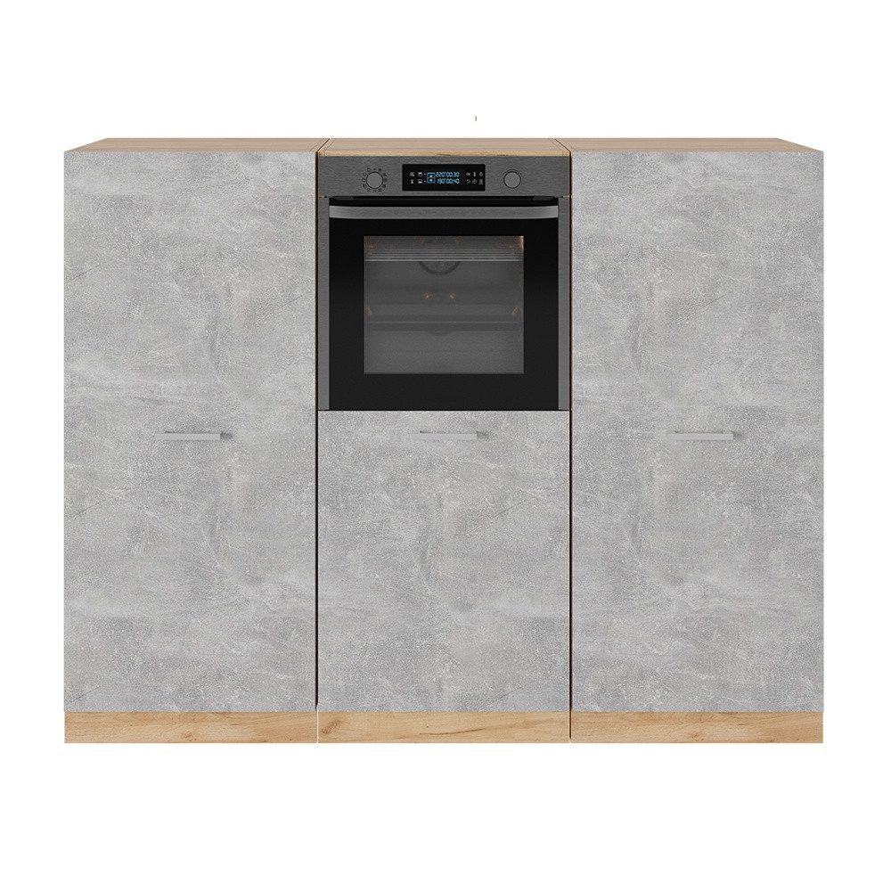 Vicco Küchenzeile R-Line, Beton/Goldkraft Eiche, 180 cm ohne Arbeitsplatte