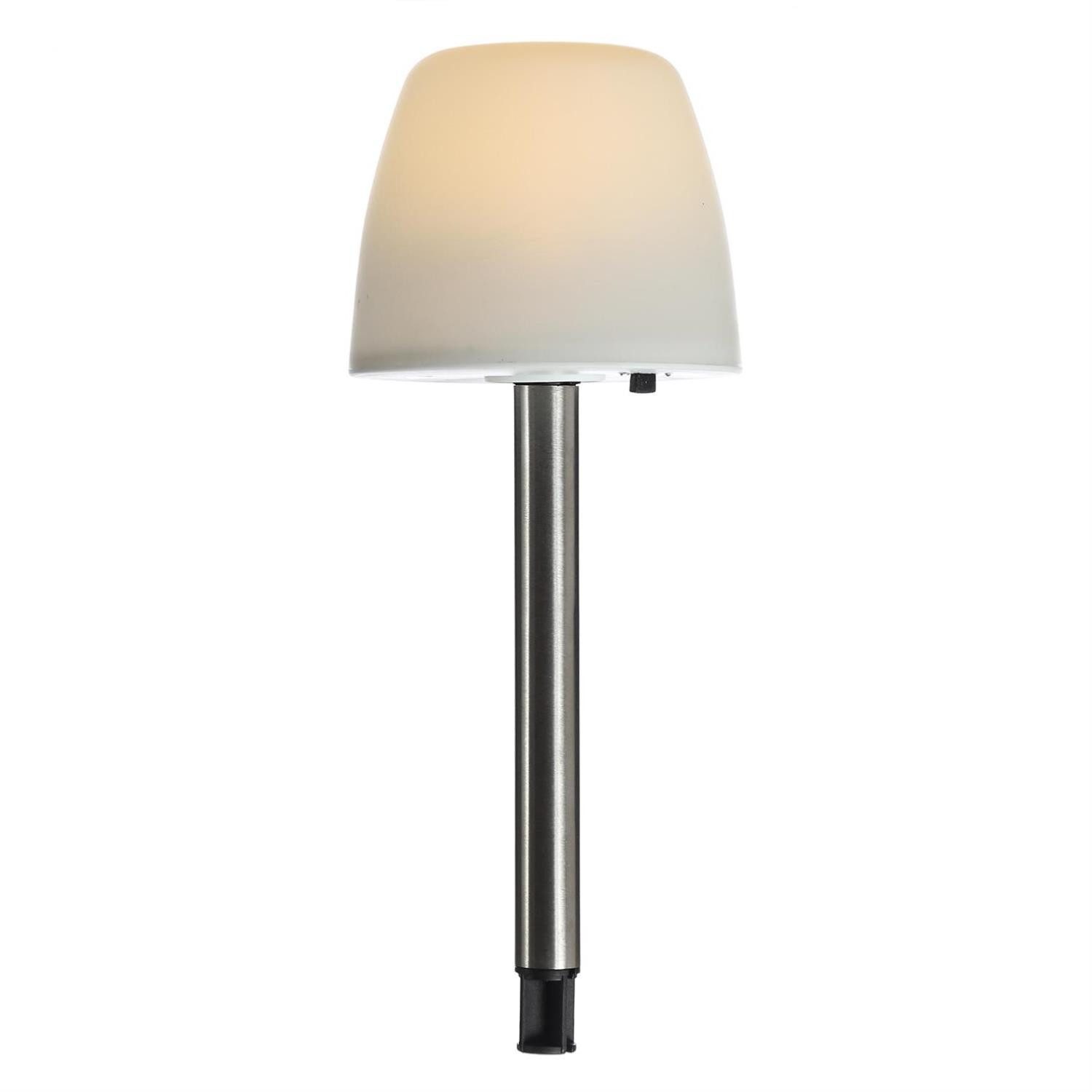 MARELIDA LED Solarleuchte LED Solar Wegleuchte Erdspieß milchig Lampenschirm Garten Balkon, LED Classic, warmweiß (2100K bis 3000K)