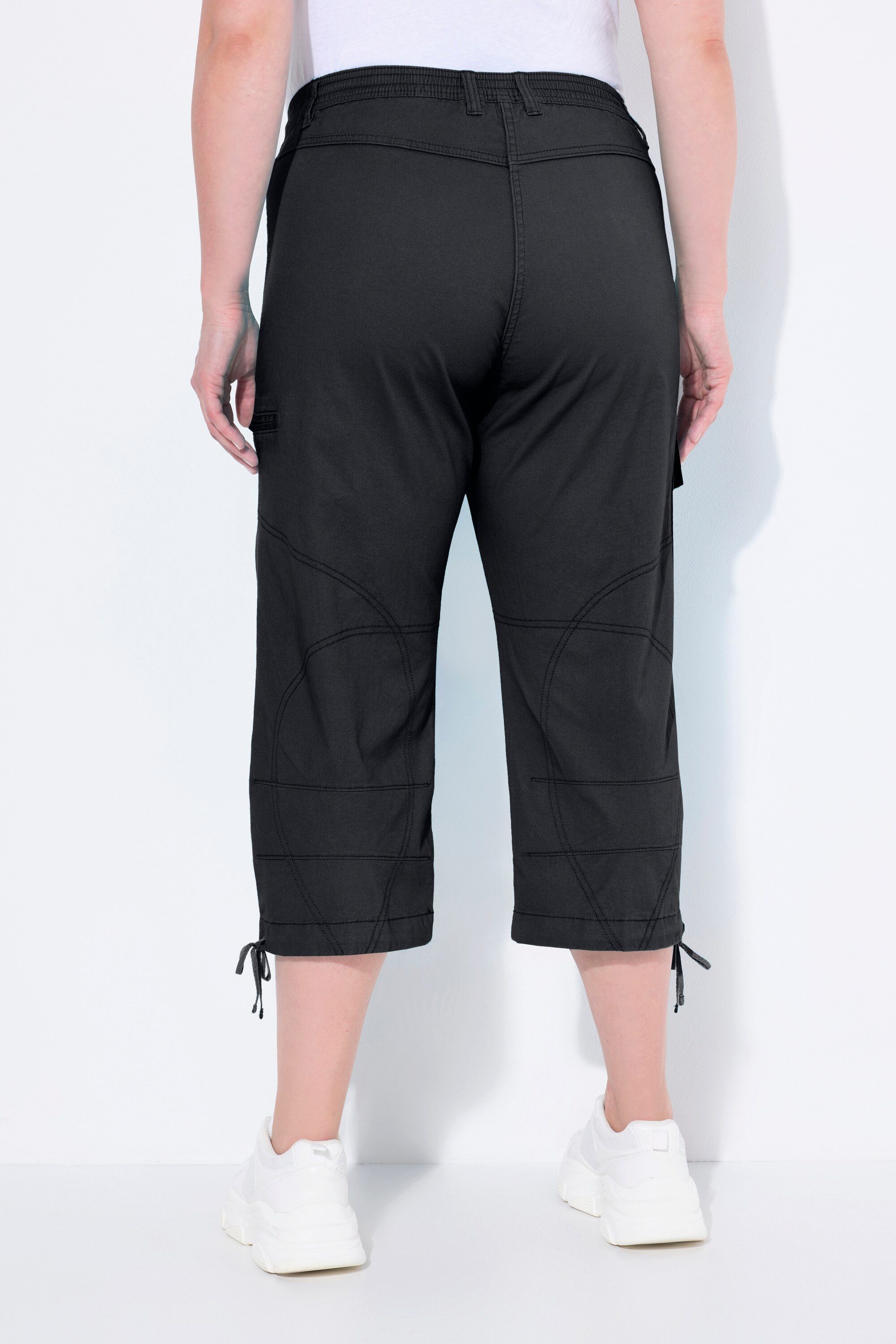 Ulla Popken Cargoshorts 7/8-Cargohose Komfortbund Saumband
