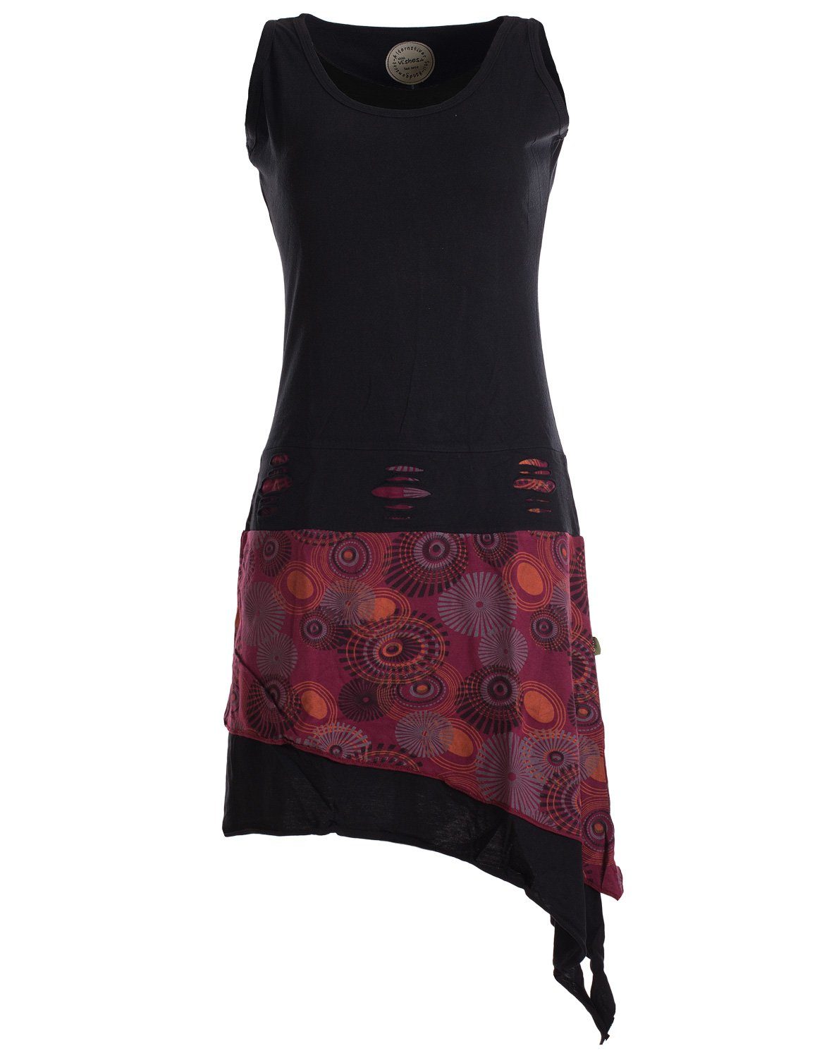 Zipfelkleid Ärmelloses asymmetrisches Lagenlook Zipfelkleid