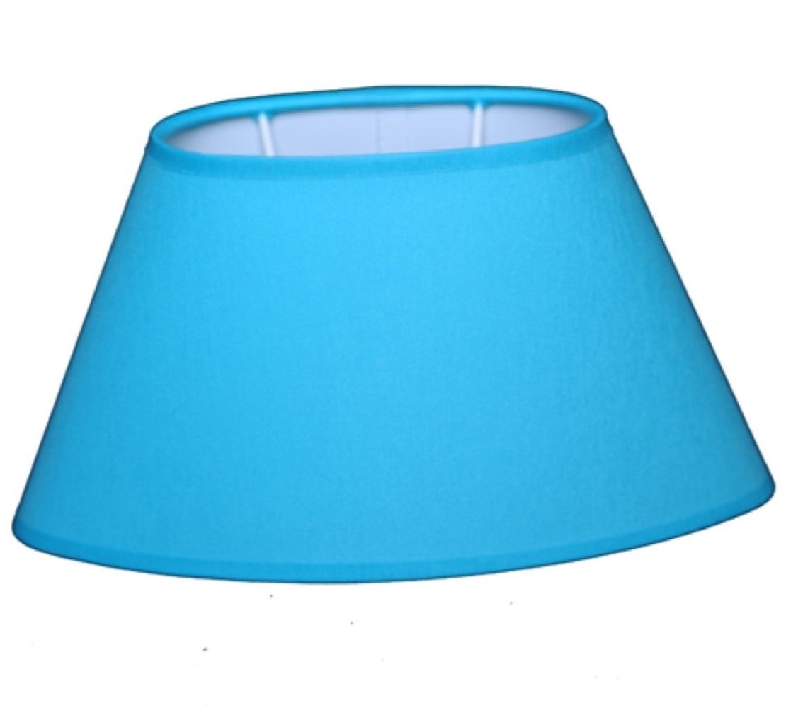 Dirk Davids Leuchten GmbH Lampenschirm Lampenschirm für Tischleuchte Chintz Aqua Blau Oval 24-14-14cm, Vielseitig verwendbar