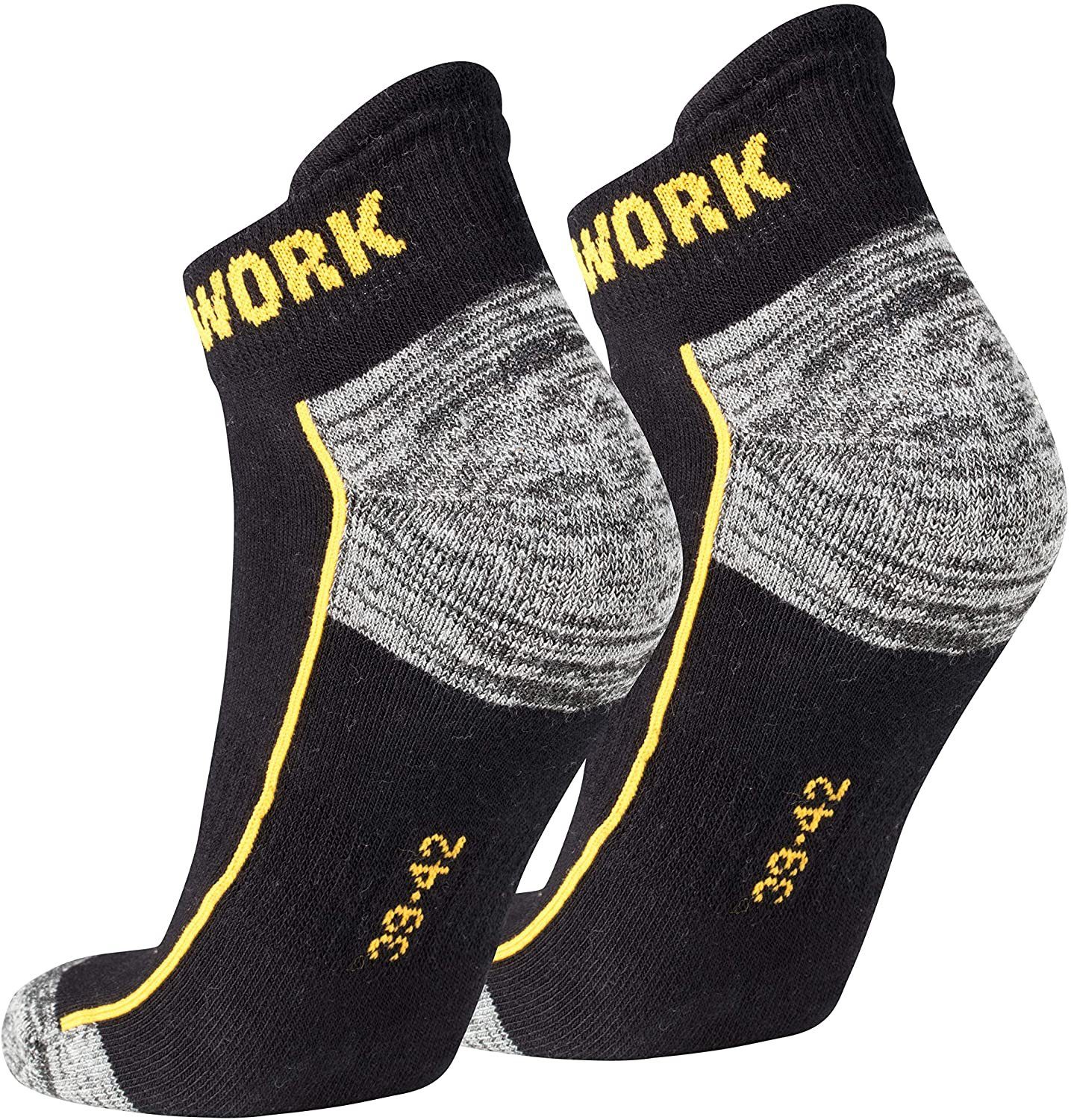 TippTexx 24 Arbeitssocken 6 Paar Work Sneakersocken Anti-Loch Garantie robuste Arbeitsocken (6 Paar) mit Frotteesohle & Fersenpolster