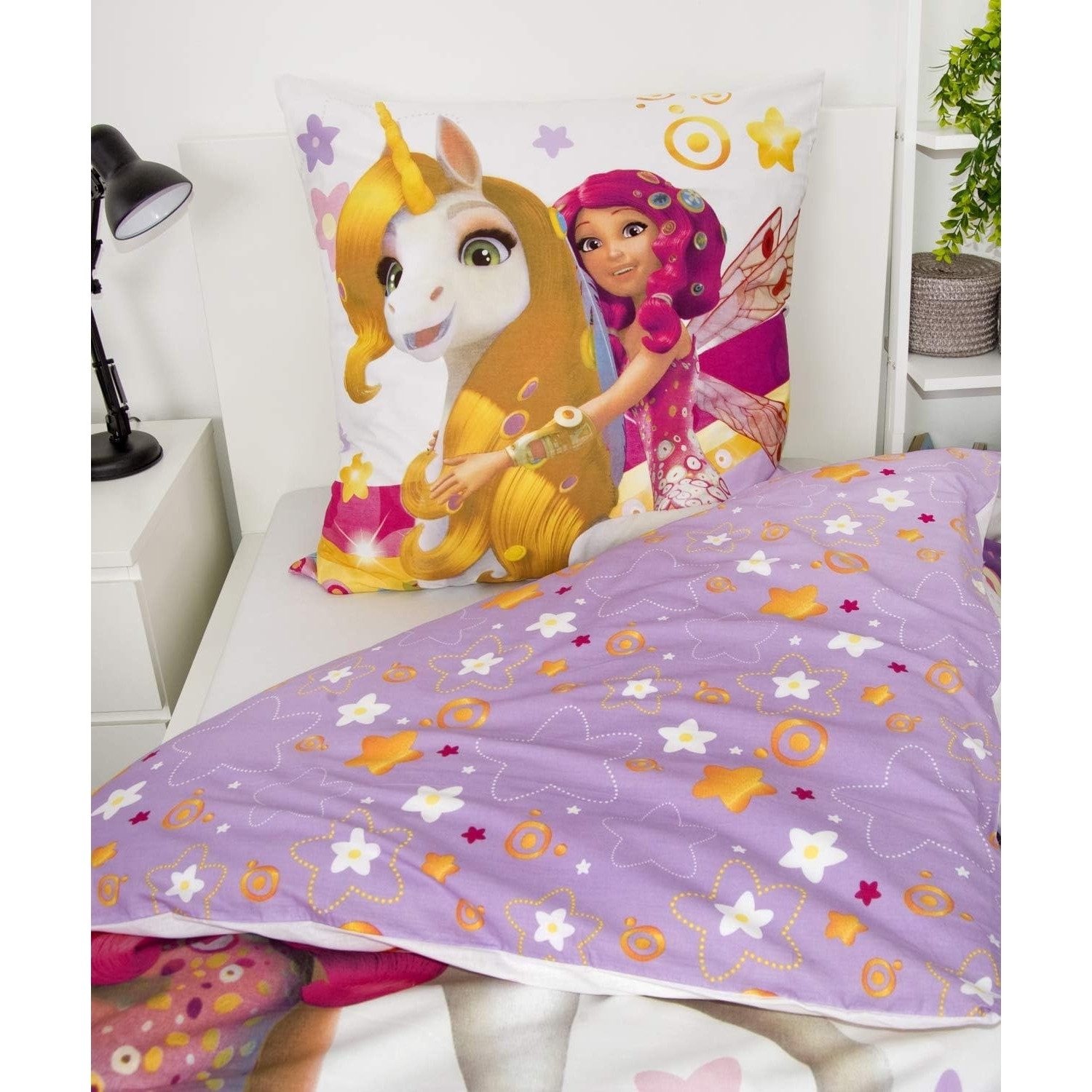 Herding Kinderbettwäsche MIA & ME Kinder Bettwäsche Set Einhorn Wendebettbezug Decke 135x200 c, Renforcé, 2 teilig, 100% Baumwolle – Bild 4 von 5