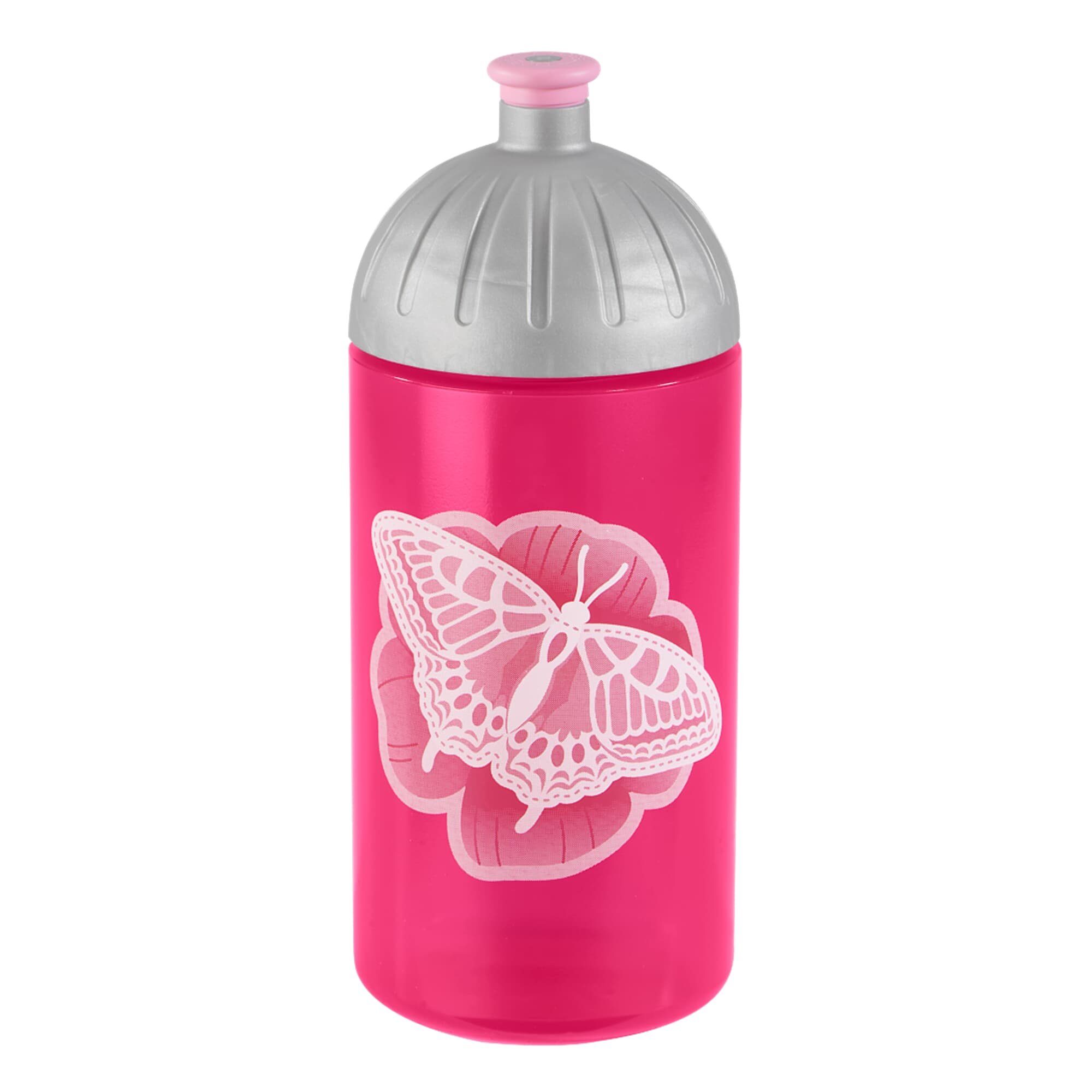 Step by Step Trinkflasche 0,5 l, für Kindergarten und Schule Butterfly Lina, Pink