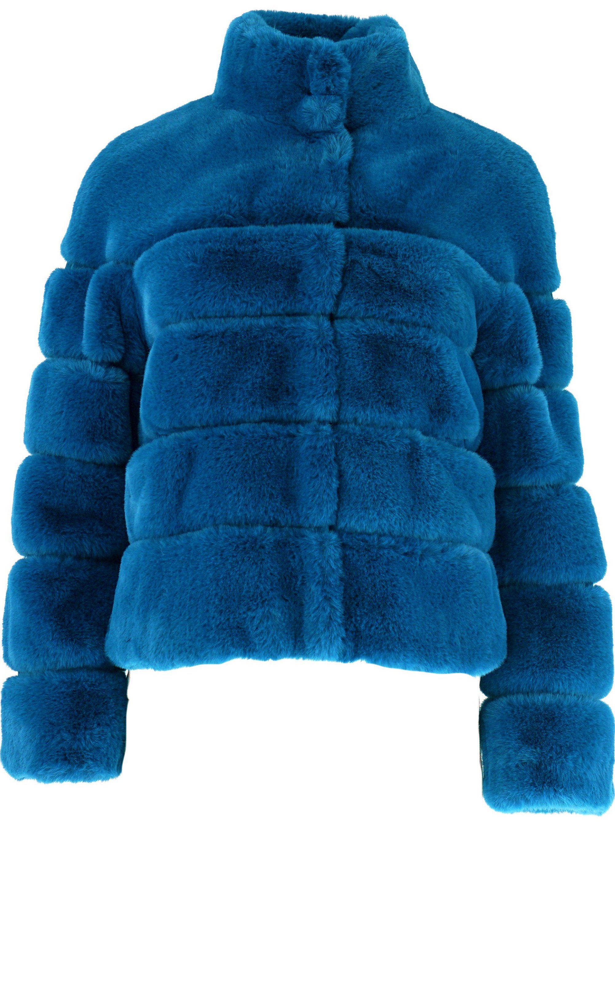 Antonio Cavosi Winterjacke hochwertige Web-Pellz Jacke in blau