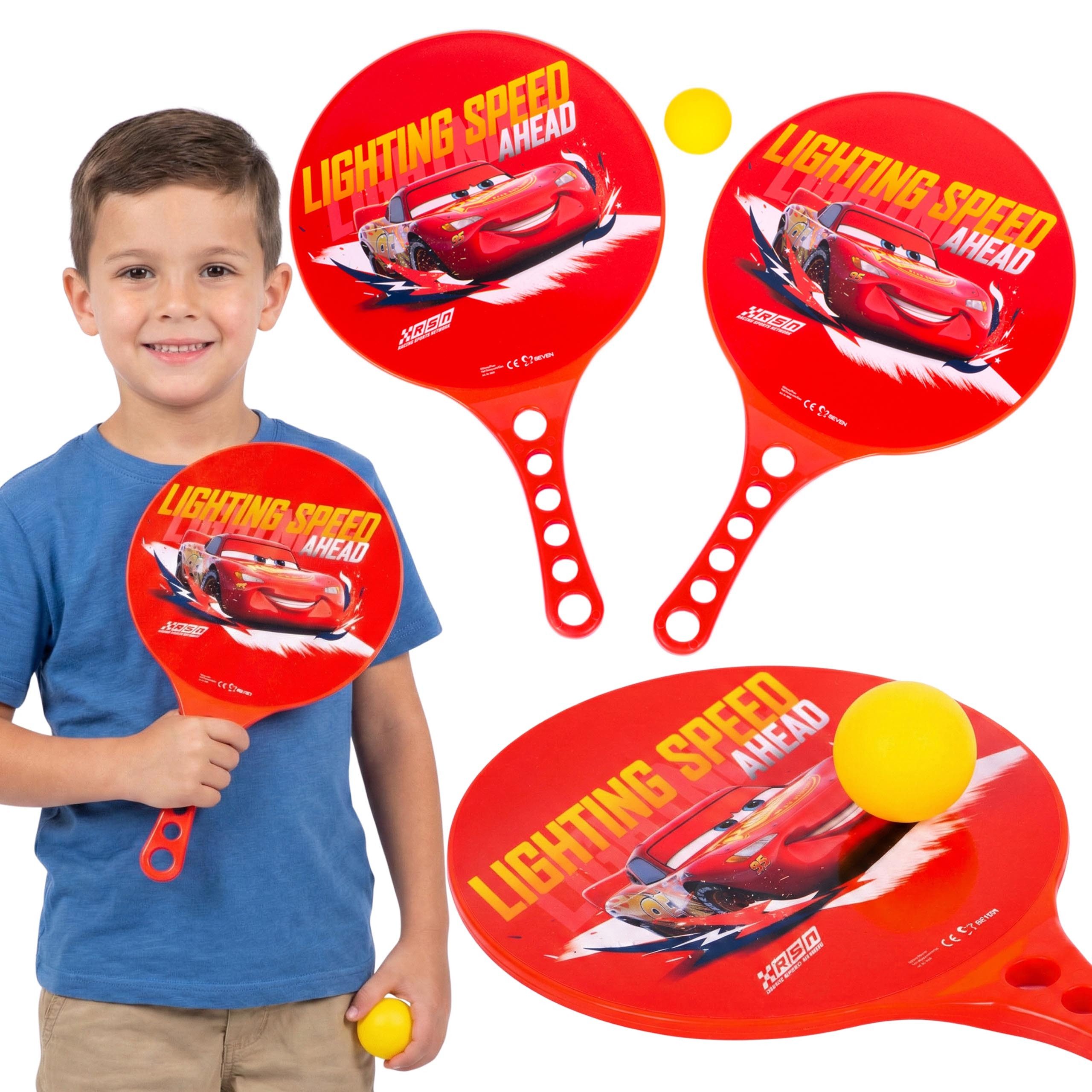 Sarcia.eu Pickleballschläger Disney Cars Schläger für Kinder, Geschicklichkeitsspiel, Set mit Ball