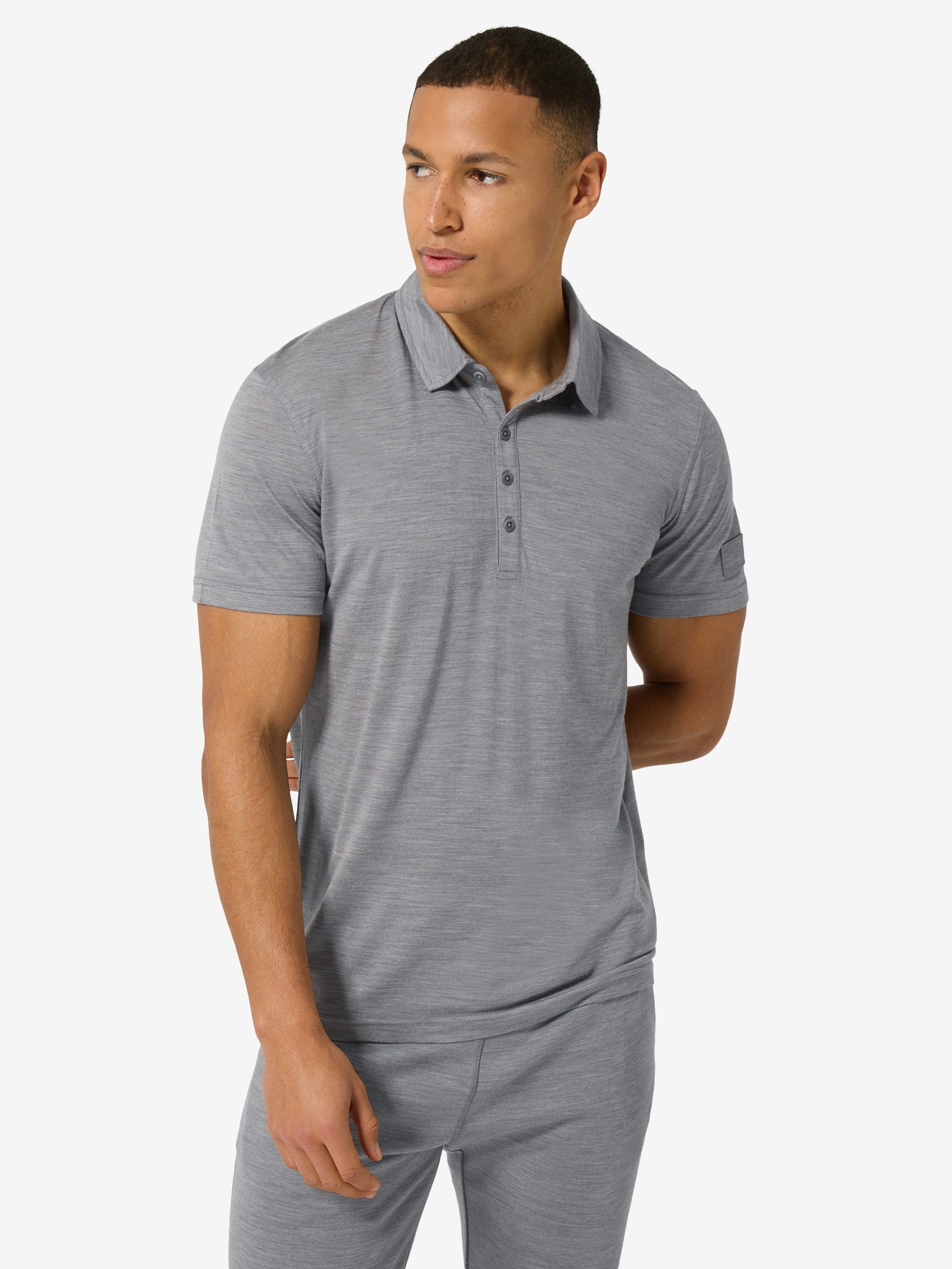 SUPER.NATURAL T-Shirt für Herren, nachhaltig, Merino M BIO J POLO mit Tier-Motiv, atmungsaktiv