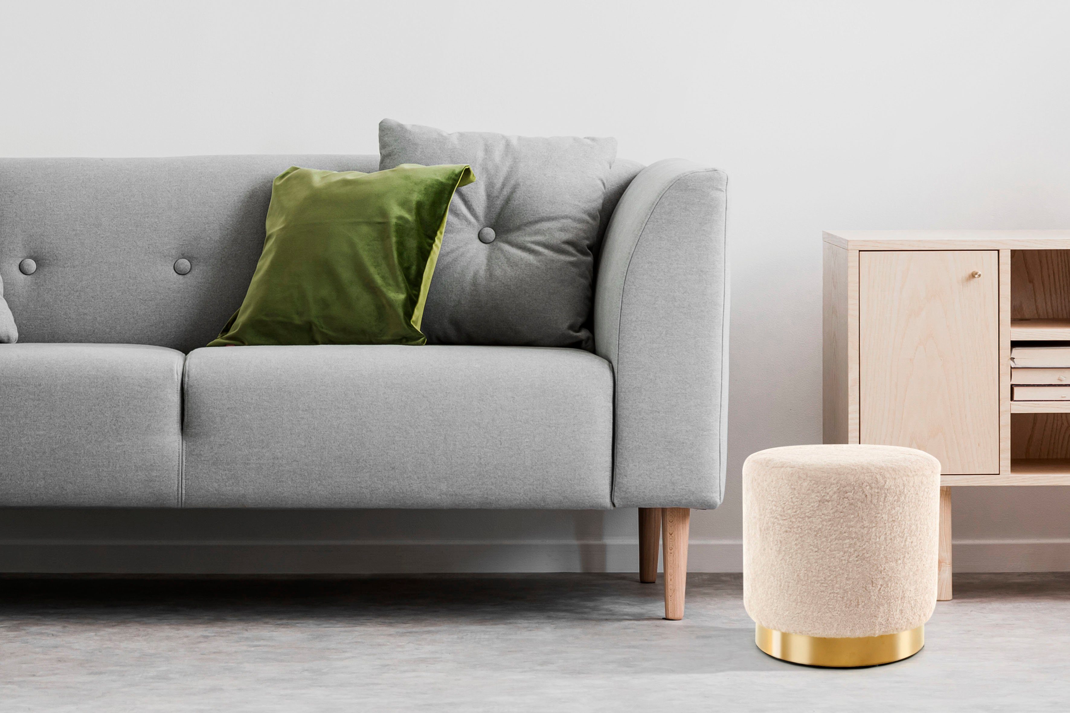 Kayoom Sitzhocker Hocker Gipsy 425, stilvoller Sitzhocker,runde Form, stilvolles Design (1 St), facettenreich, platzsparend, vielfältig einsetzbar, weiche Polsterung