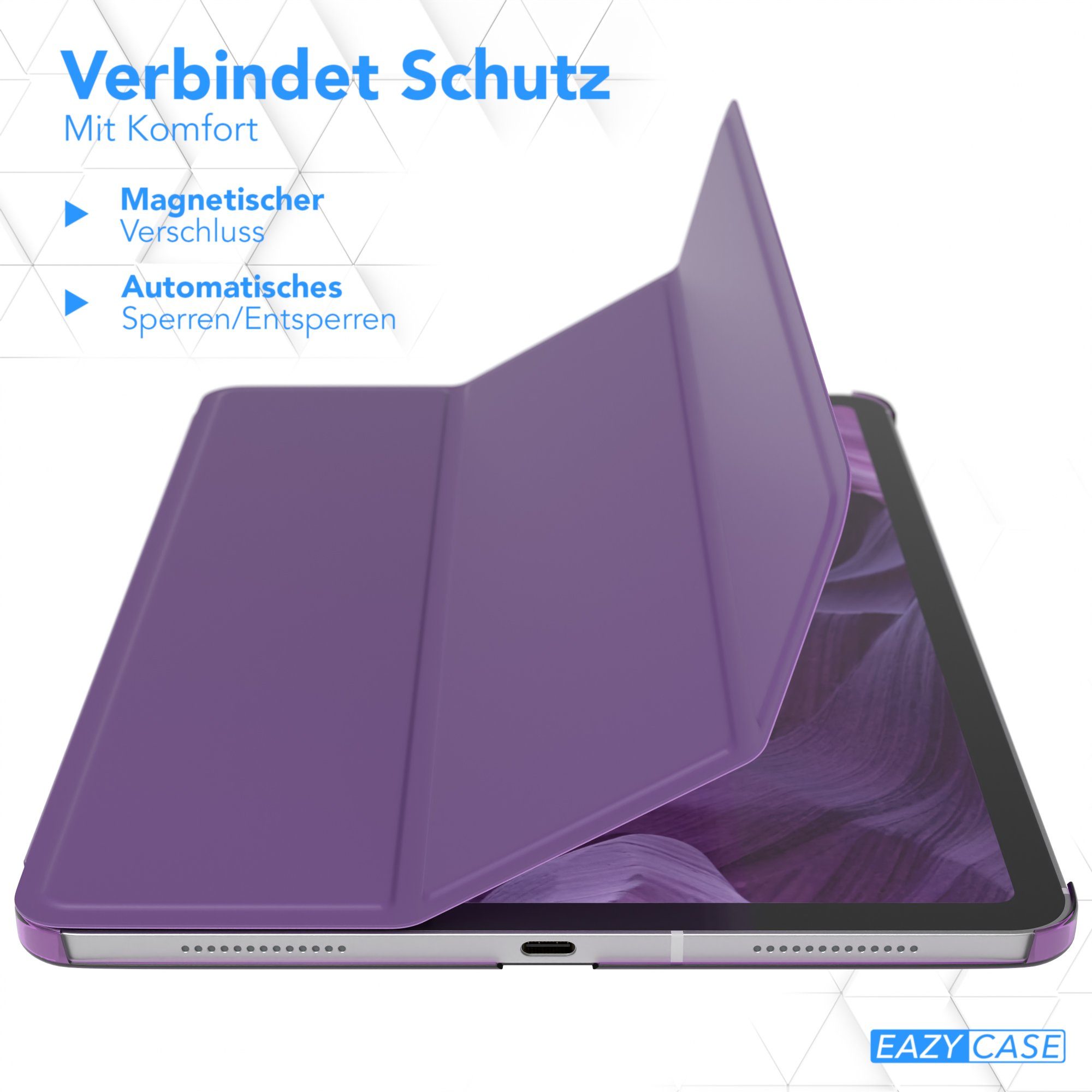 EAZY CASE Tablet-Hülle Smart Case für iPad Pro 11" 1. 2. 3. 4. Generation 11 Zoll, Tabletcover mit Stehfunktion Slim Sleep Wakeup Deckel Klappbar Violett – Bild 3 von 5