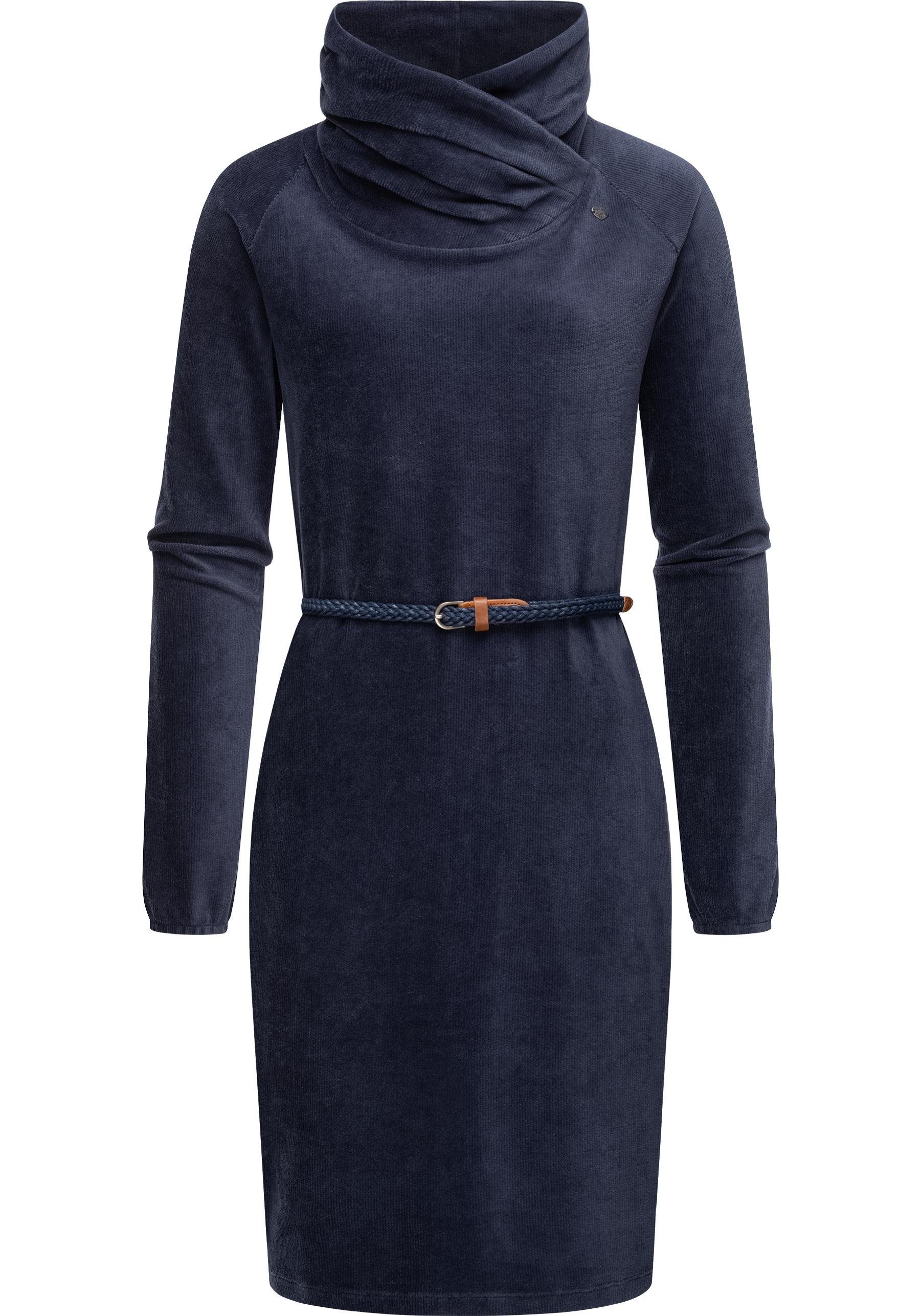 Ragwear Sweatkleid Belita warmes Cord-Kleid mit breitem Schlauchkragen